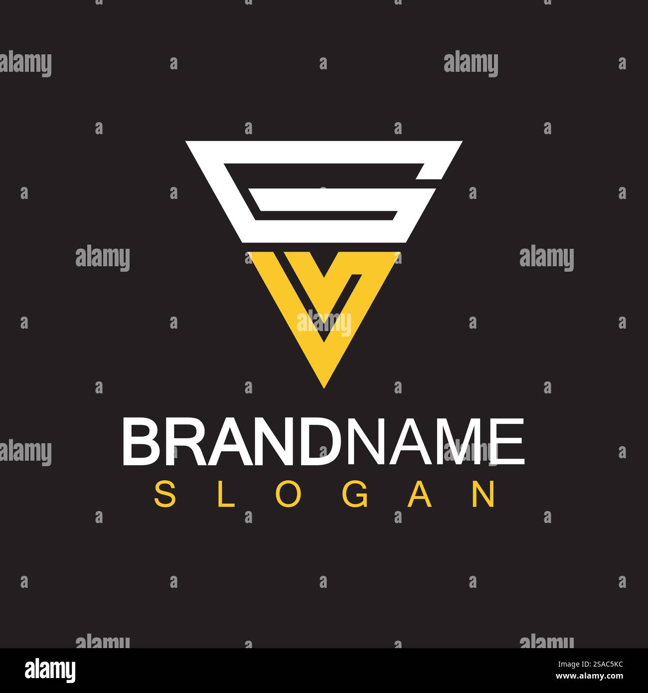 Modello di design del logo VG o GV con lettere alfabetiche Illustrazione Vettoriale