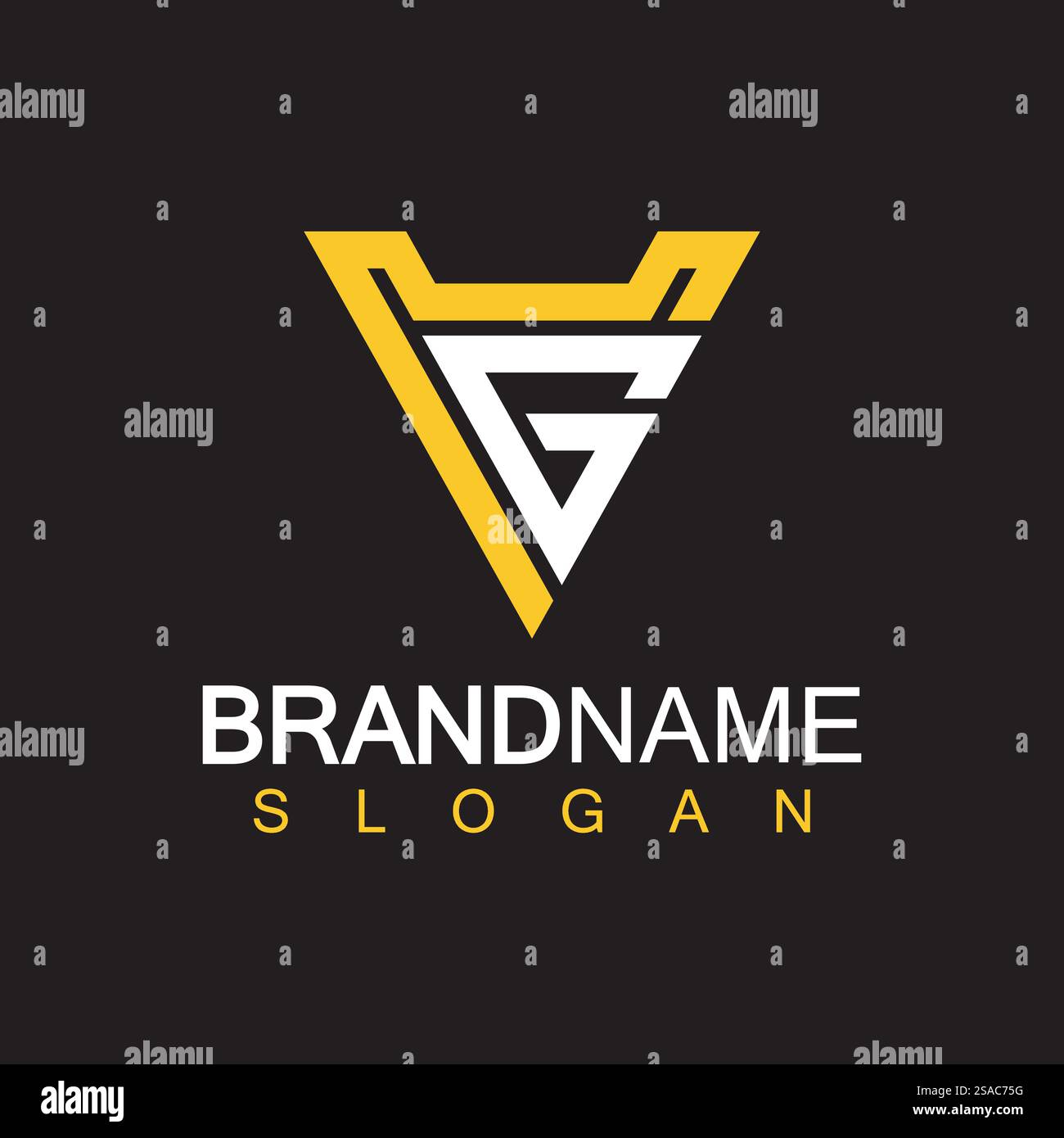 Modello di design del logo VG o GV con lettere alfabetiche Illustrazione Vettoriale