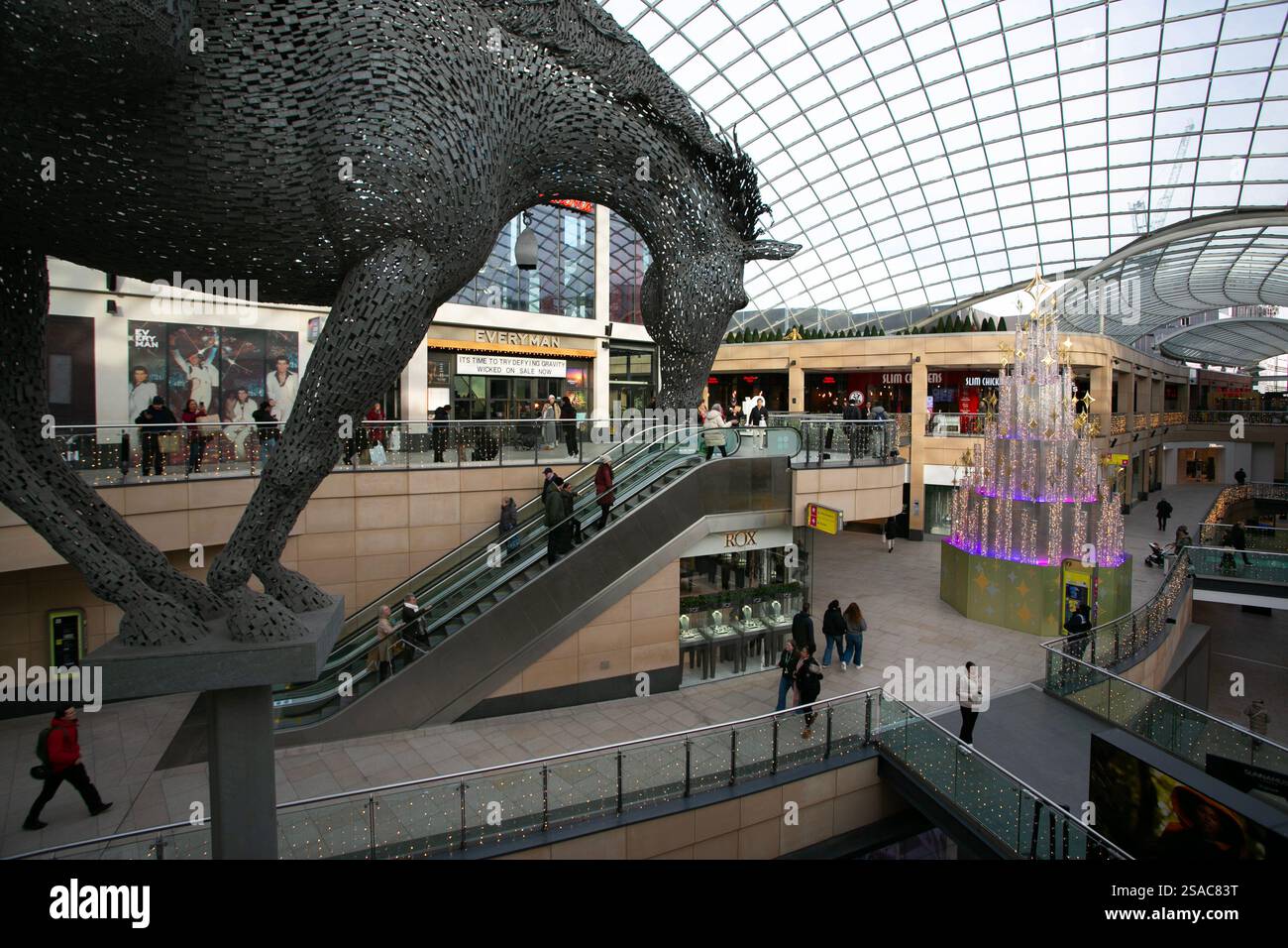 Gli amanti dello shopping natalizio nel centro commerciale Trinity nel centro di Leeds. Foto Stock