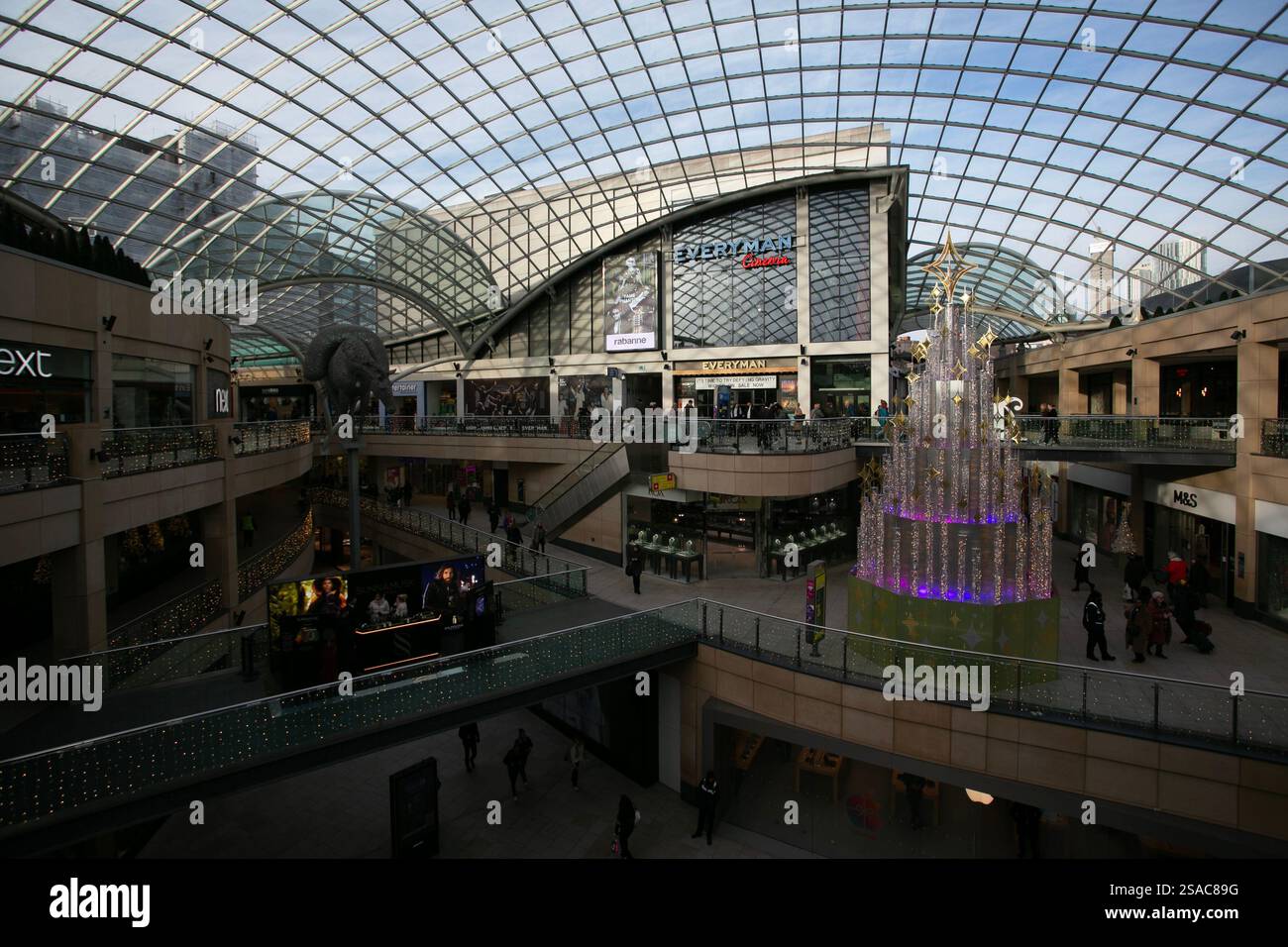 Gli amanti dello shopping natalizio nel centro commerciale Trinity nel centro di Leeds. Foto Stock