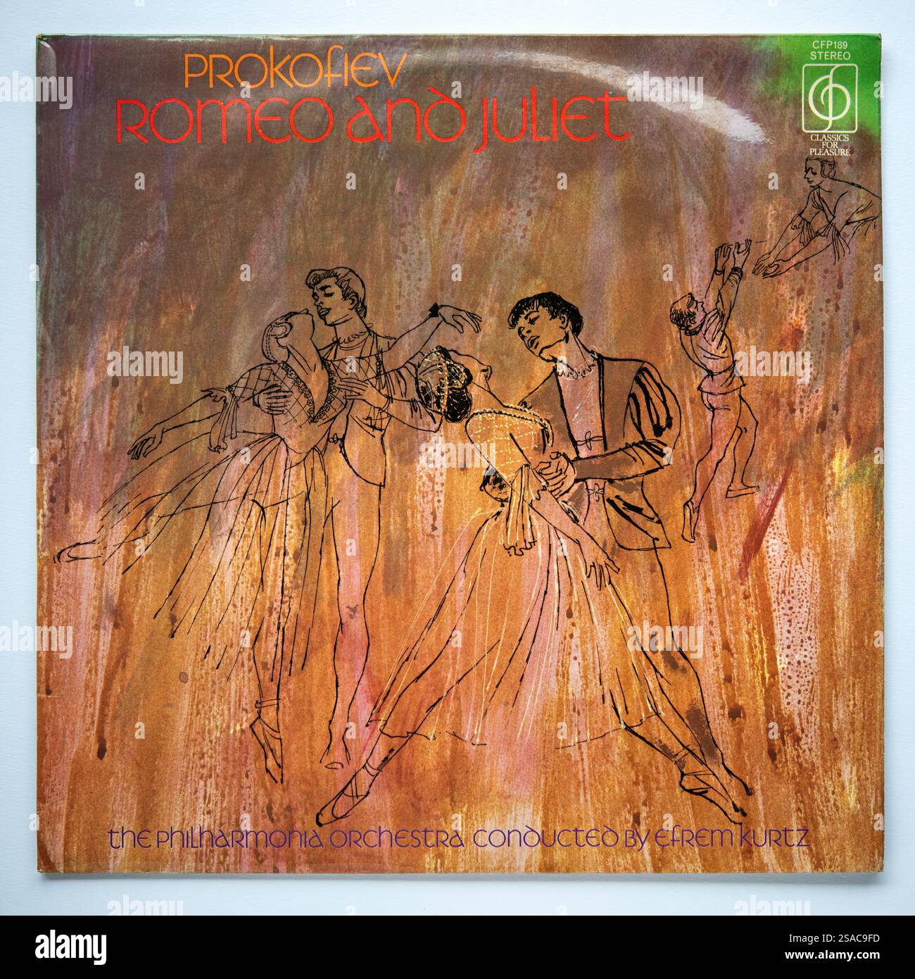 Copertina LP di musica dal balletto Romeo e Giulietta di Prokofiev, eseguita dalla Philharmonia Orchestra, che è stato pubblicato nel 1964 Foto Stock