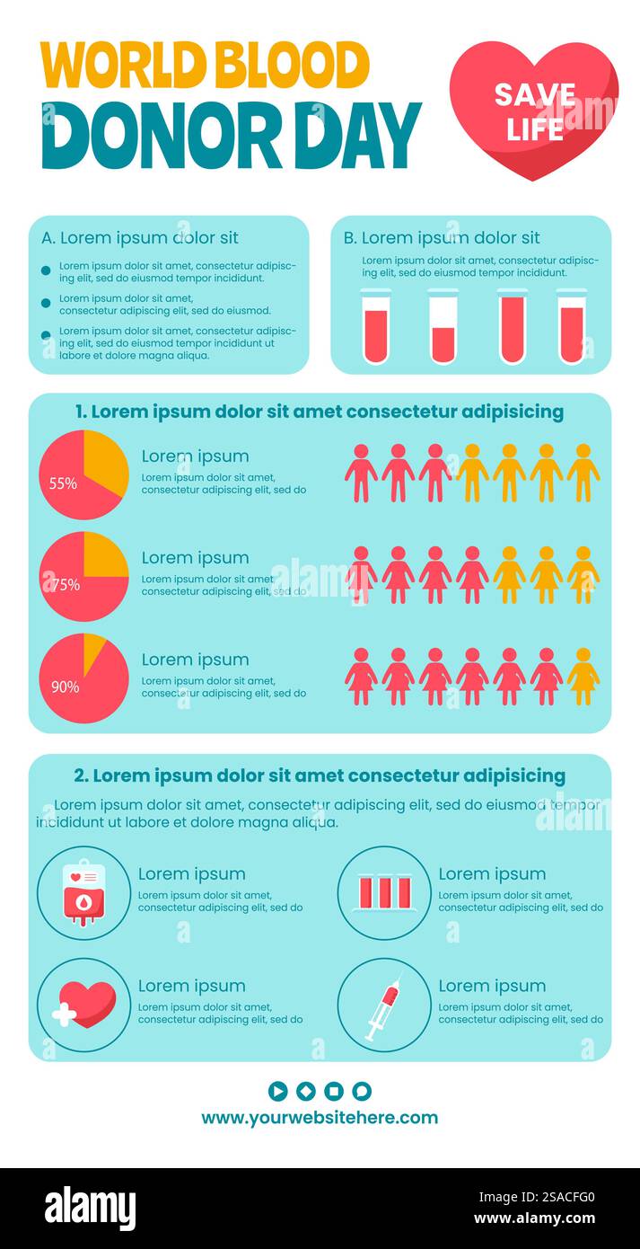 Illustrazione di sfondo dei modelli disegnati a mano per il giorno del donatore di sangue Illustrazione Vettoriale