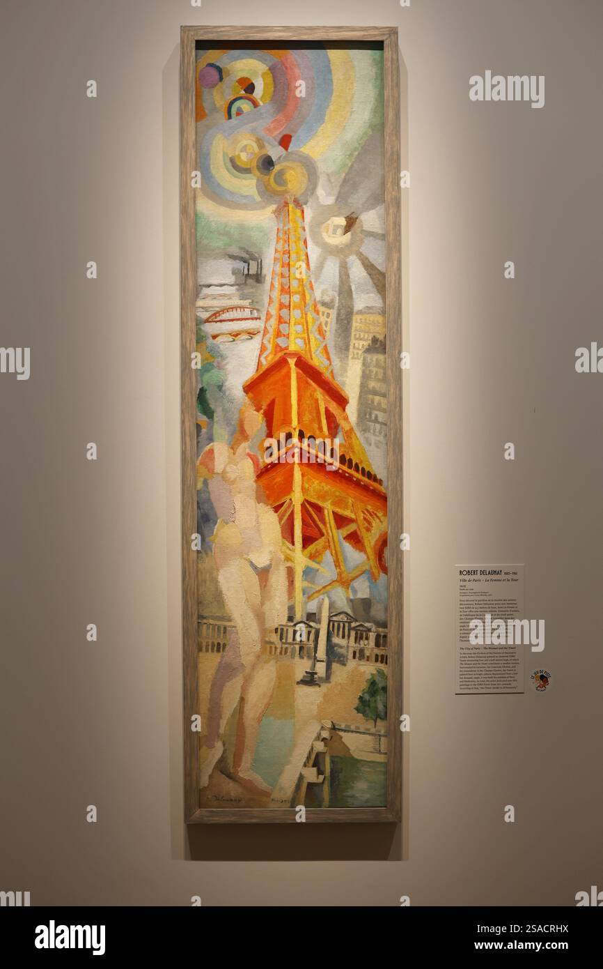 Museo Petit Palais, Parigi, Francia. Robert Delaunay, città di Parigi - la donna e la torre, olio su tela 1925 Foto Stock