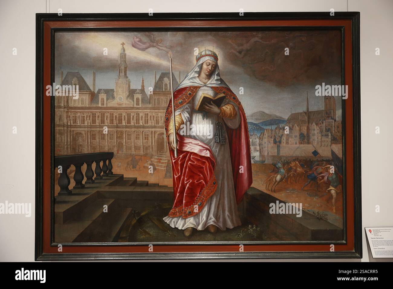 Museo Carnavalet, Parigi, Francia. Sainte Genevieve, patrona di Parigi, di fronte al municipio, scuola francese, circa 1620, olio su tela Foto Stock