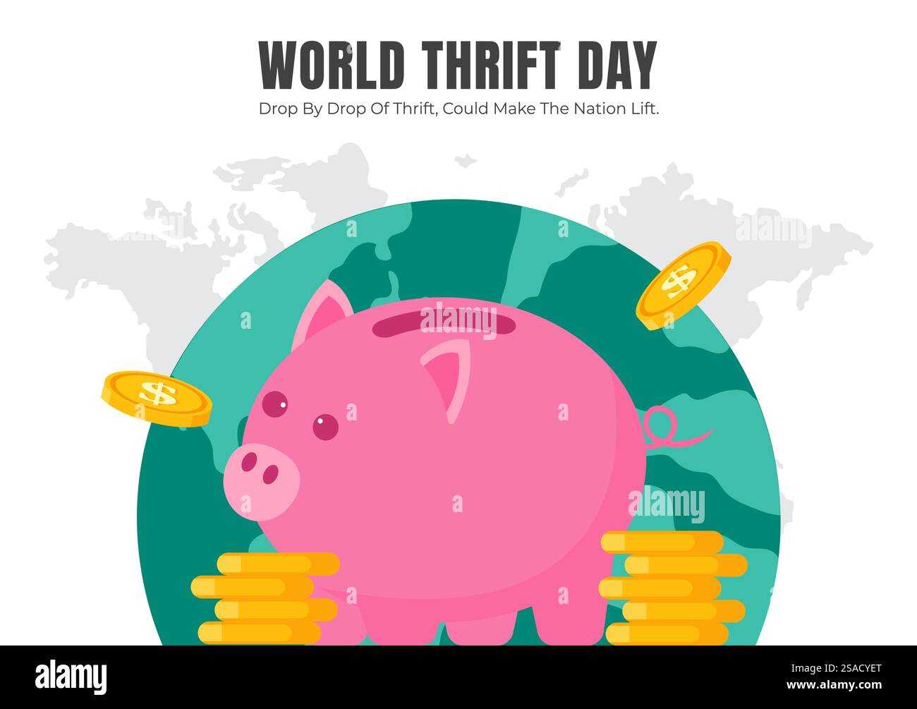 Illustrazione dei modelli disegnati a mano di sfondo di Thrift Day sui social media Illustrazione Vettoriale