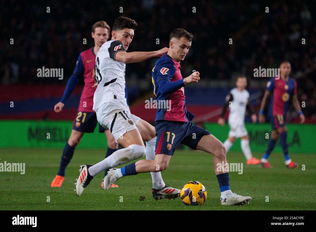 26 gennaio 2025; Estadi Olimpic Lluis Companys, Barcellona, Spagna, la Liga spagnola, Barcellona contro Siviglia; Casado di Barcellona Foto Stock
