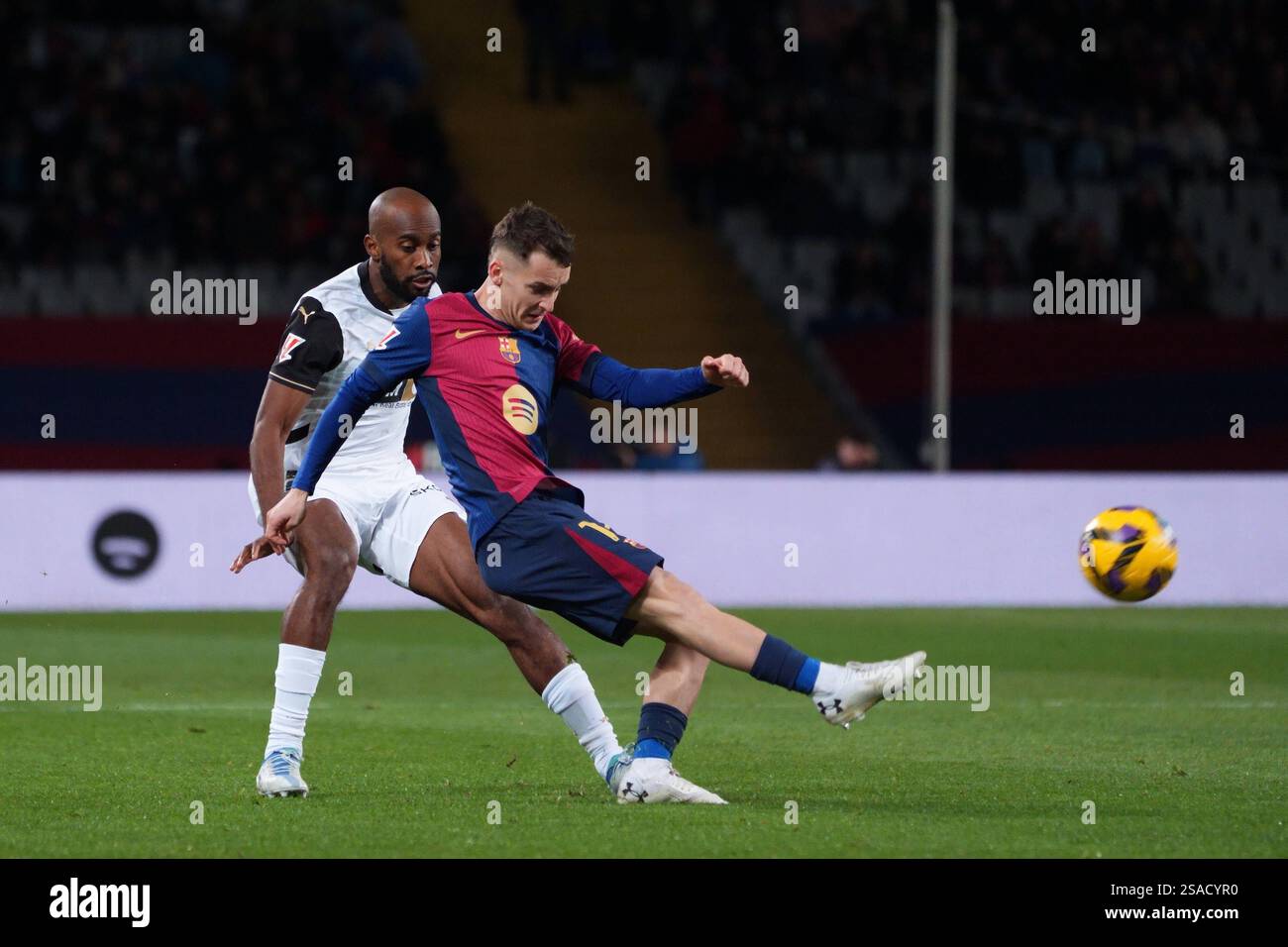26 gennaio 2025; Estadi Olimpic Lluis Companys, Barcellona, Spagna, la Liga spagnola, Barcellona contro Siviglia; Casado di Barcellona Foto Stock