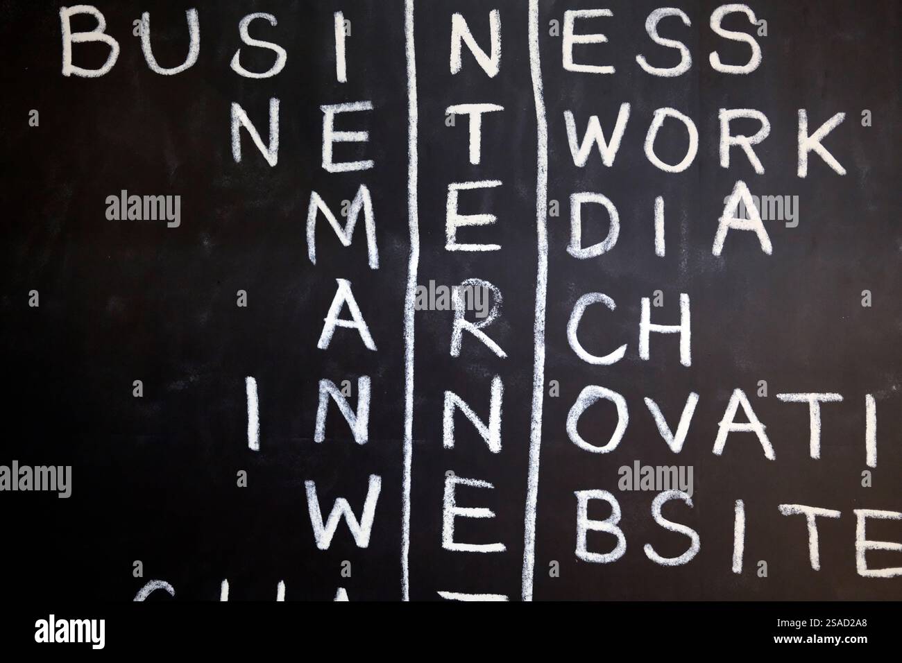 Affari, Internet, media, sito web. Concetto di lavoro. Foto Stock