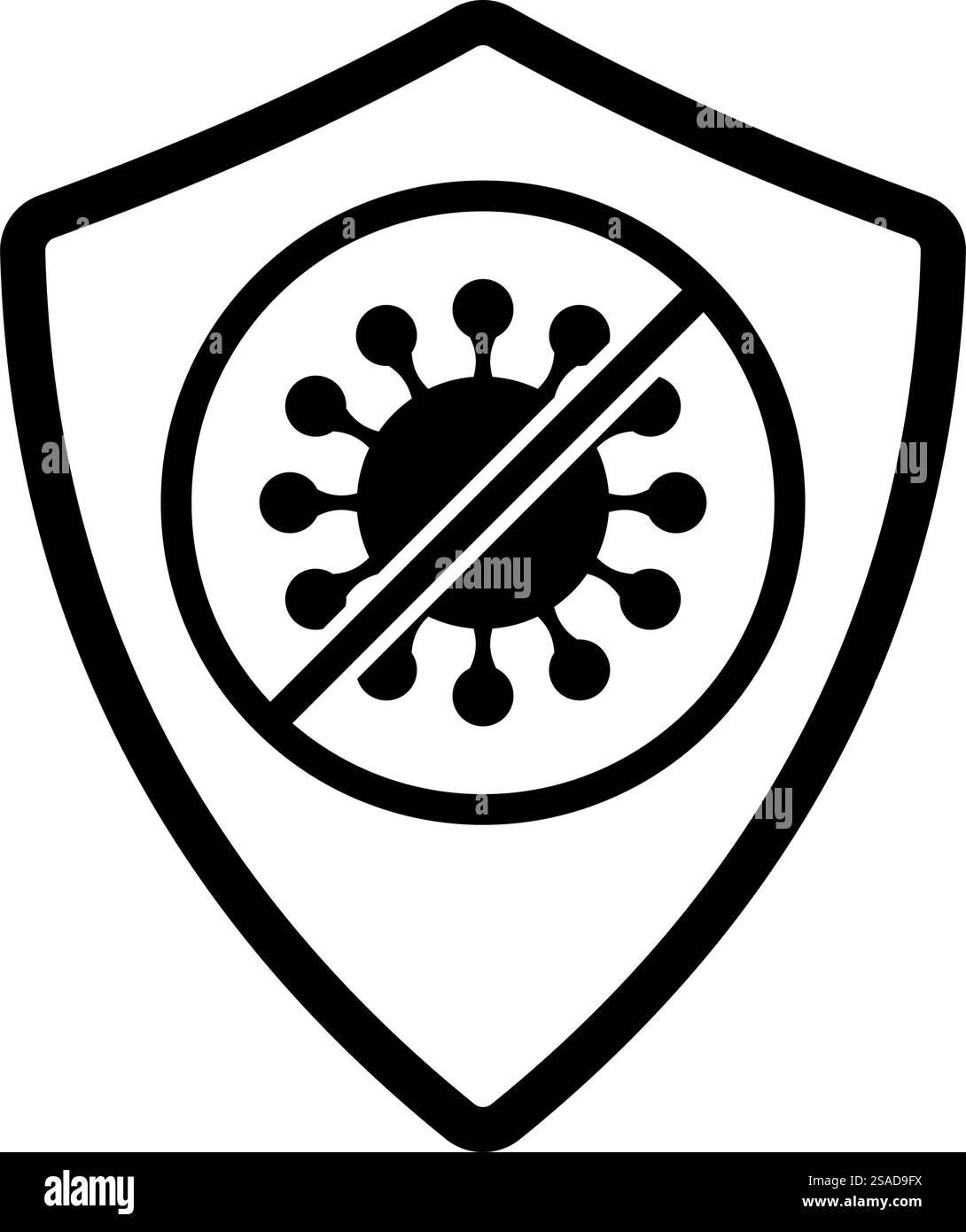 Schermo dall'icona Coronavirus. Black Glyph Design. Illustrazione vettoriale. Illustrazione Vettoriale