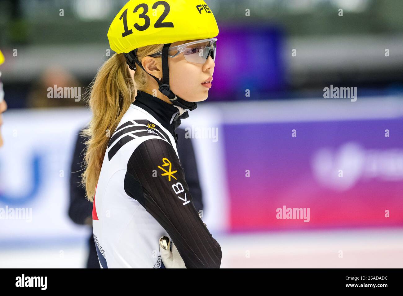 Geonhee Kim (KOR) vista durante lo Short Track Speed Skating, 1500m Final A femminile ai Giochi FISU 2025 World University Games Winter di Torino. Foto Stock