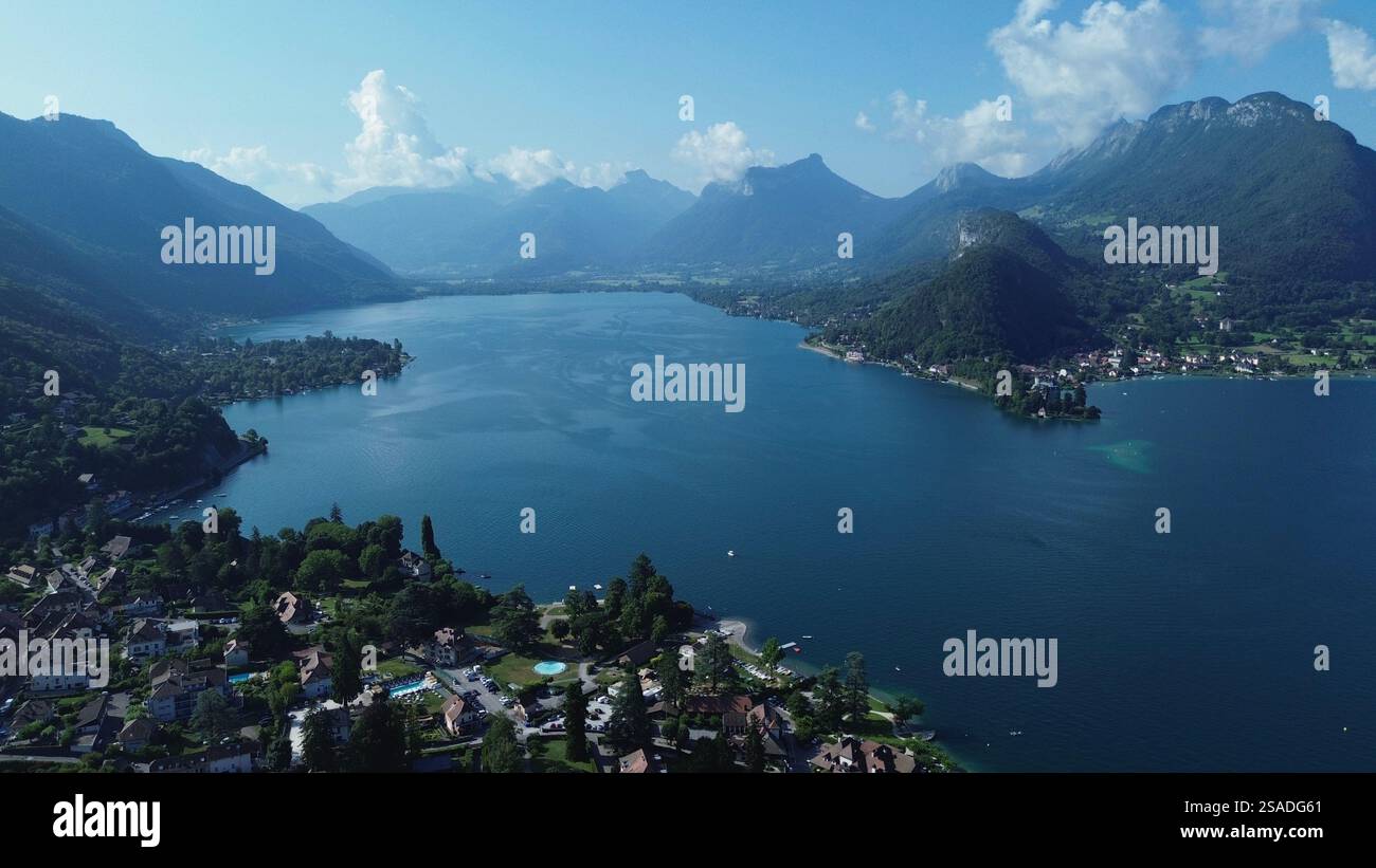 Drone foto Annecy lago francia europa Foto Stock