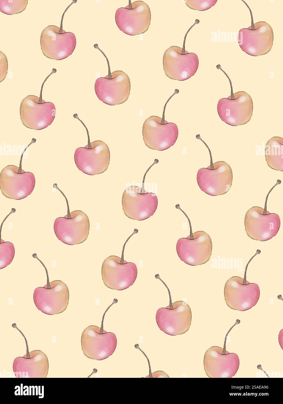 Illustrazione Cherry Pattern (sfondo) Foto Stock