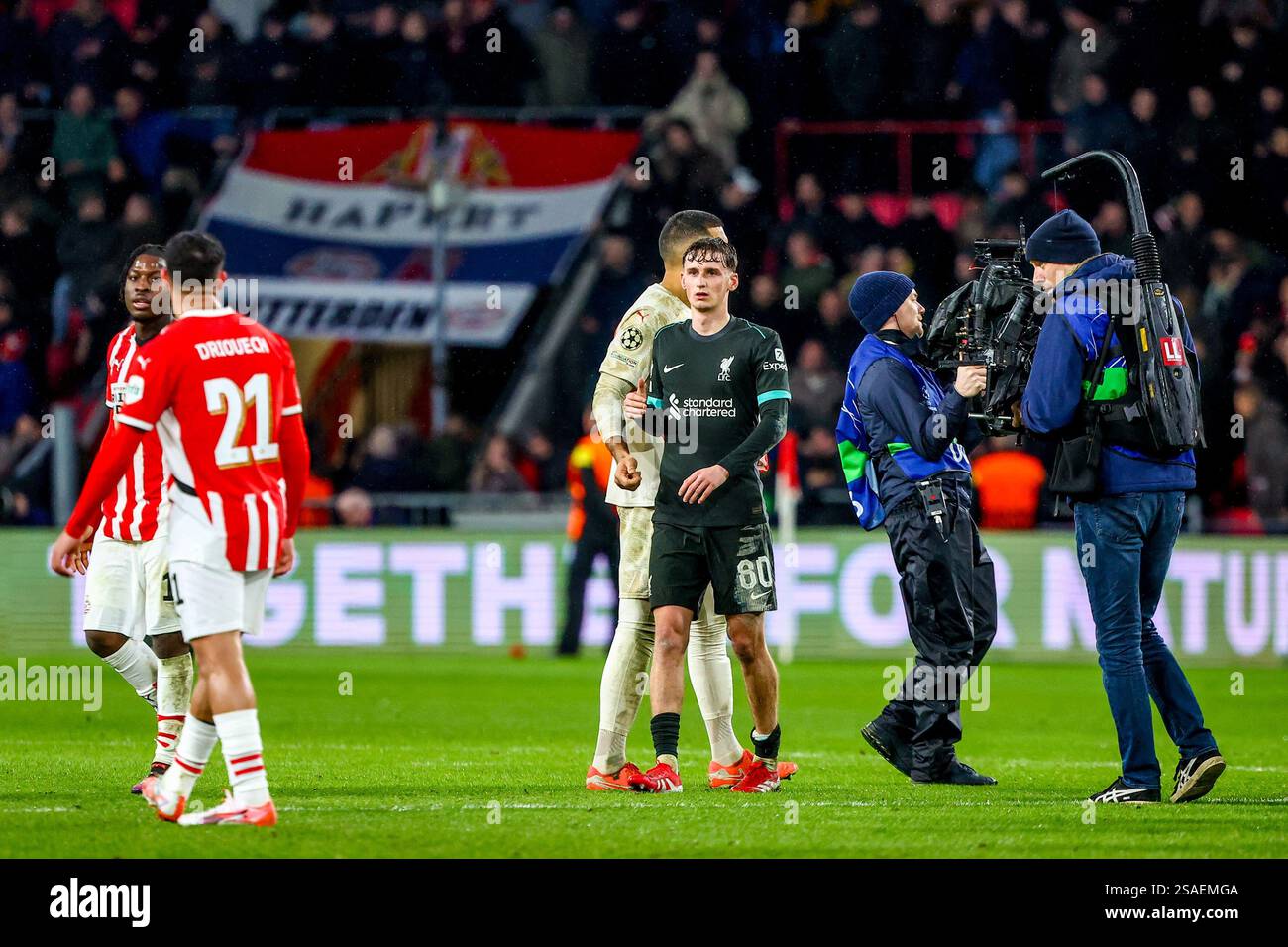 Eindhoven, Paesi Bassi. 29 gennaio 2025. EINDHOVEN, 29-01-2025, Philips Stadium, UEFA Champions League stagione 2024/25, partita tra PSV e Liverpool, credito: Pro Shots/Alamy Live News Foto Stock