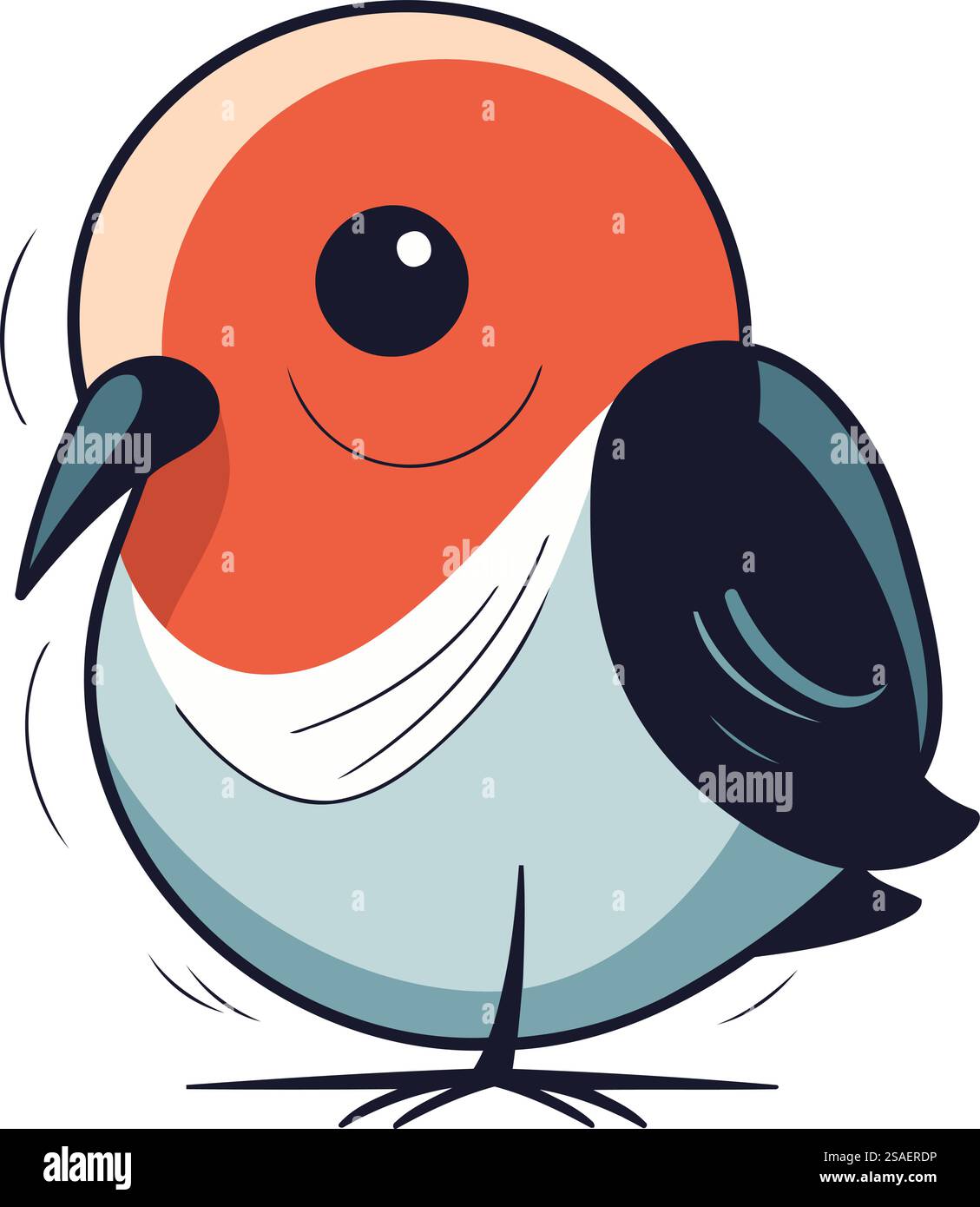 Carino uccello dei cartoni animati. Illustrazione vettoriale isolata su sfondo bianco. Illustrazione Vettoriale