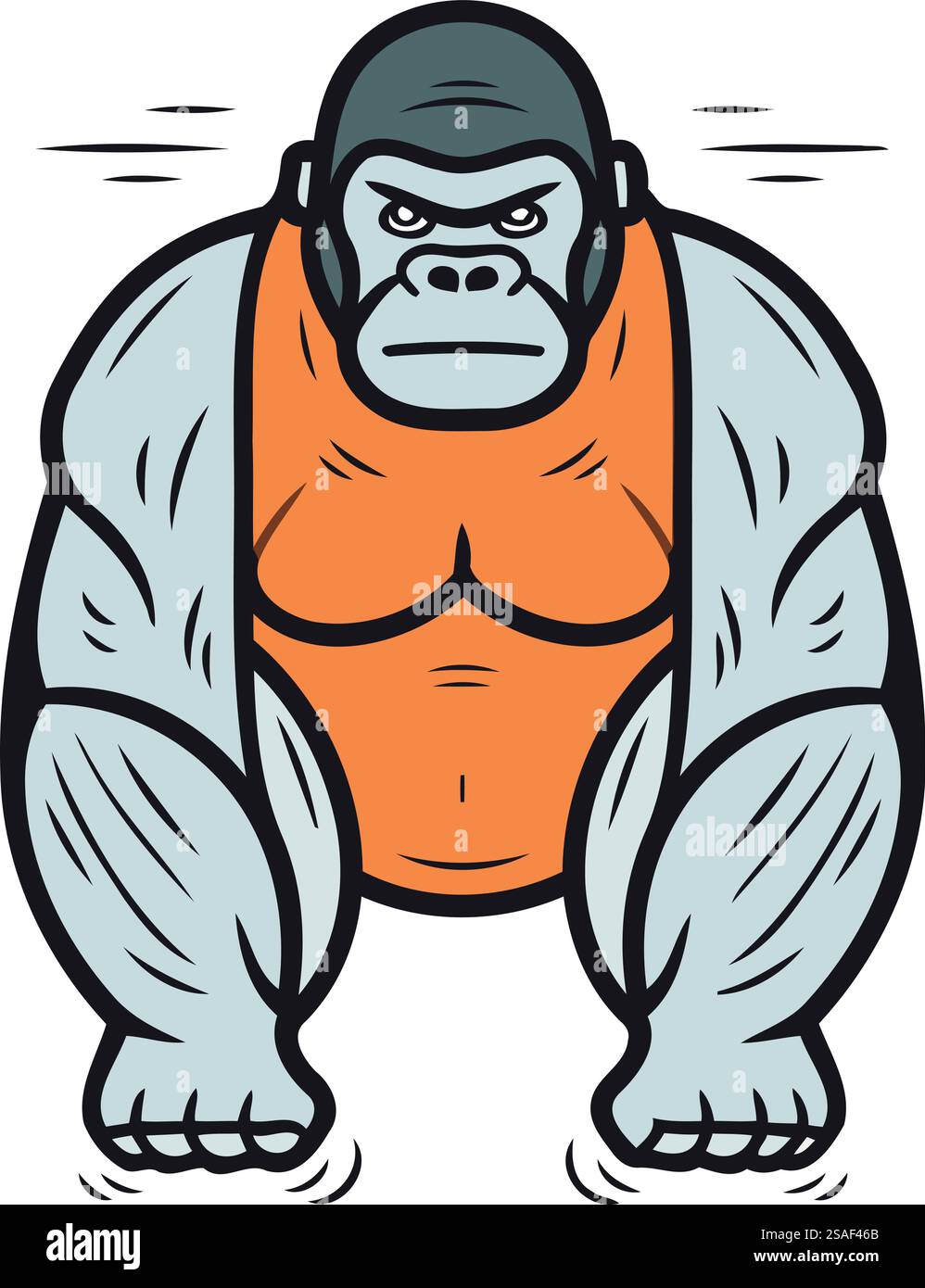 Gorilla mascotte. Illustrazione di cartoni animati della mascotte gorilla per il web design Illustrazione Vettoriale