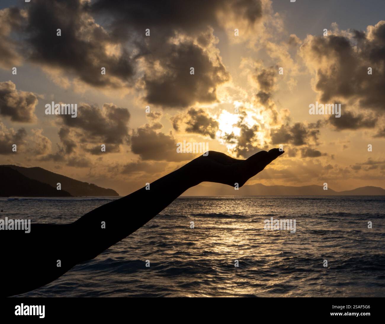 Tenere il tramonto Foto Stock