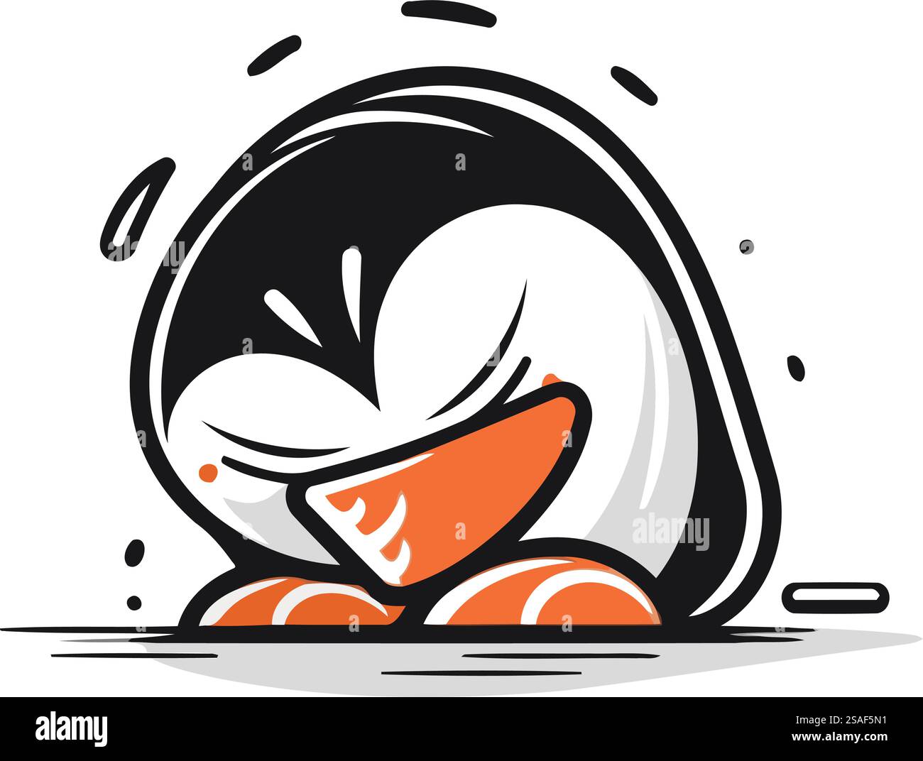 Icona del sushi giapponese. Illustrazione vettoriale su sfondo bianco. Illustrazione Vettoriale