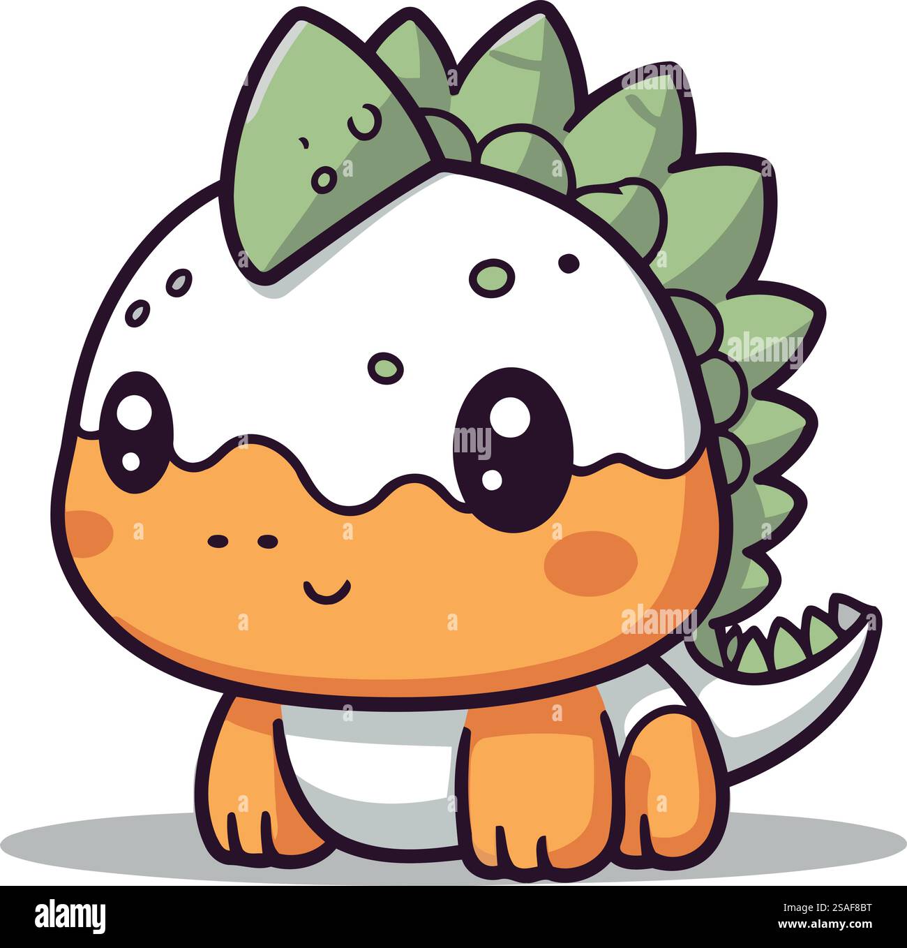 Carino Triceratops dinosauro carino Cartoon Vector Illustration Illustrazione Vettoriale