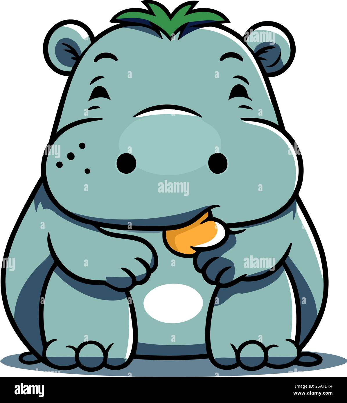 Ippopotamo isolato su sfondo bianco. Illustrazione vettoriale. Illustrazione Vettoriale