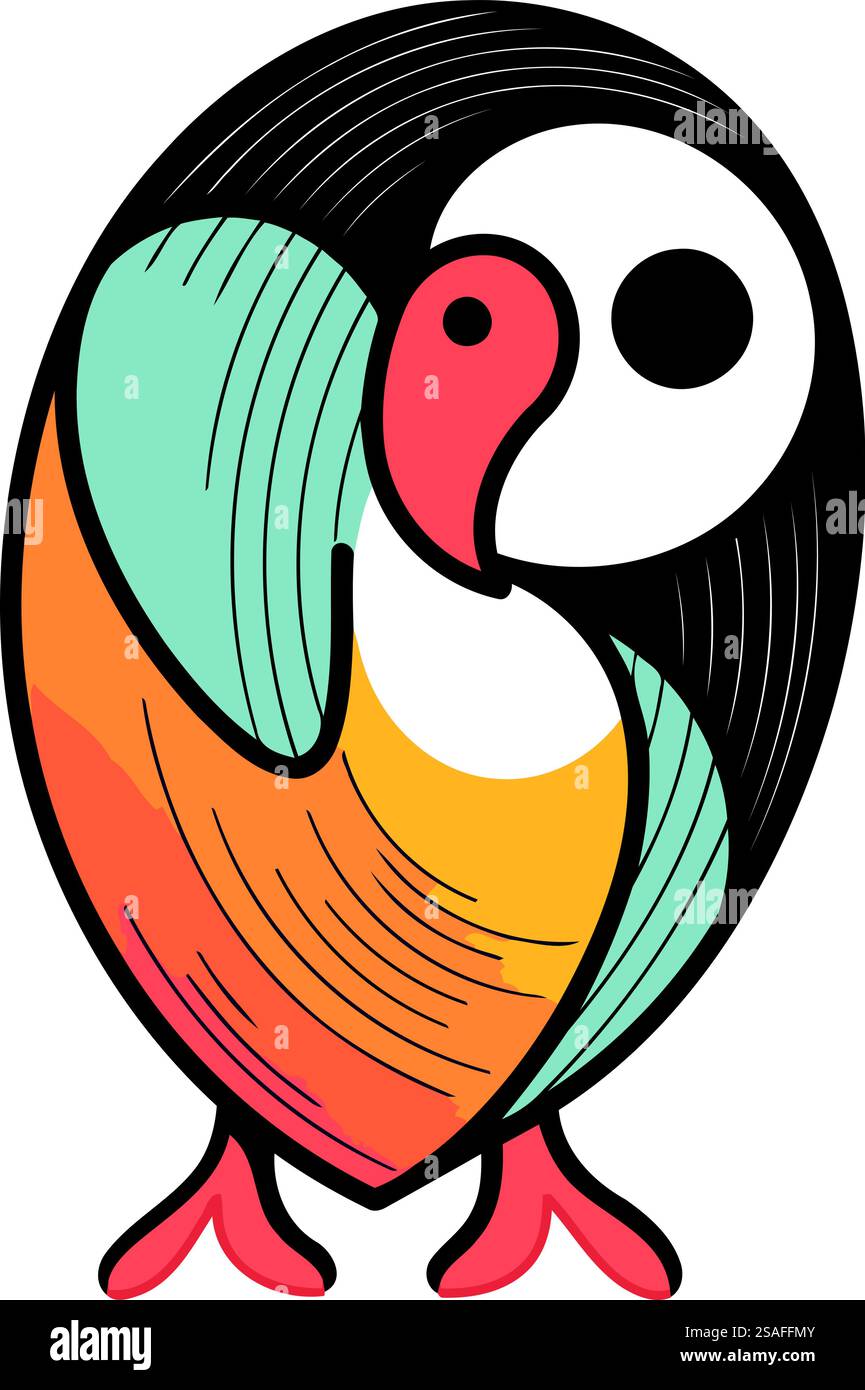 Icona dei pinguini. Illustrazione di un cartone animato dell'icona del vettore di pinguini per il web design Illustrazione Vettoriale