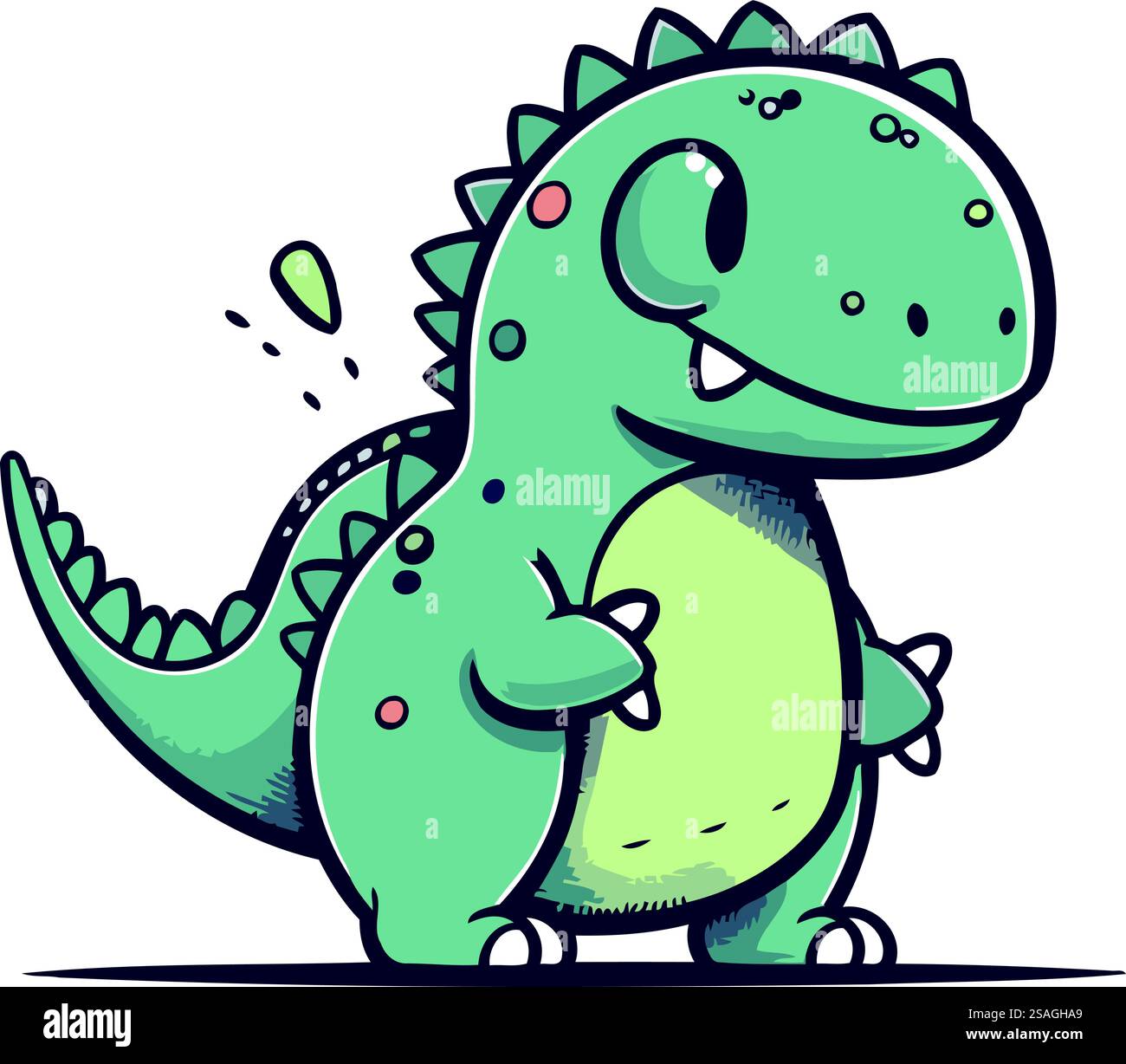 Carino dinosauro dei cartoni animati. Illustrazione vettoriale di uno stegosauro. Illustrazione Vettoriale