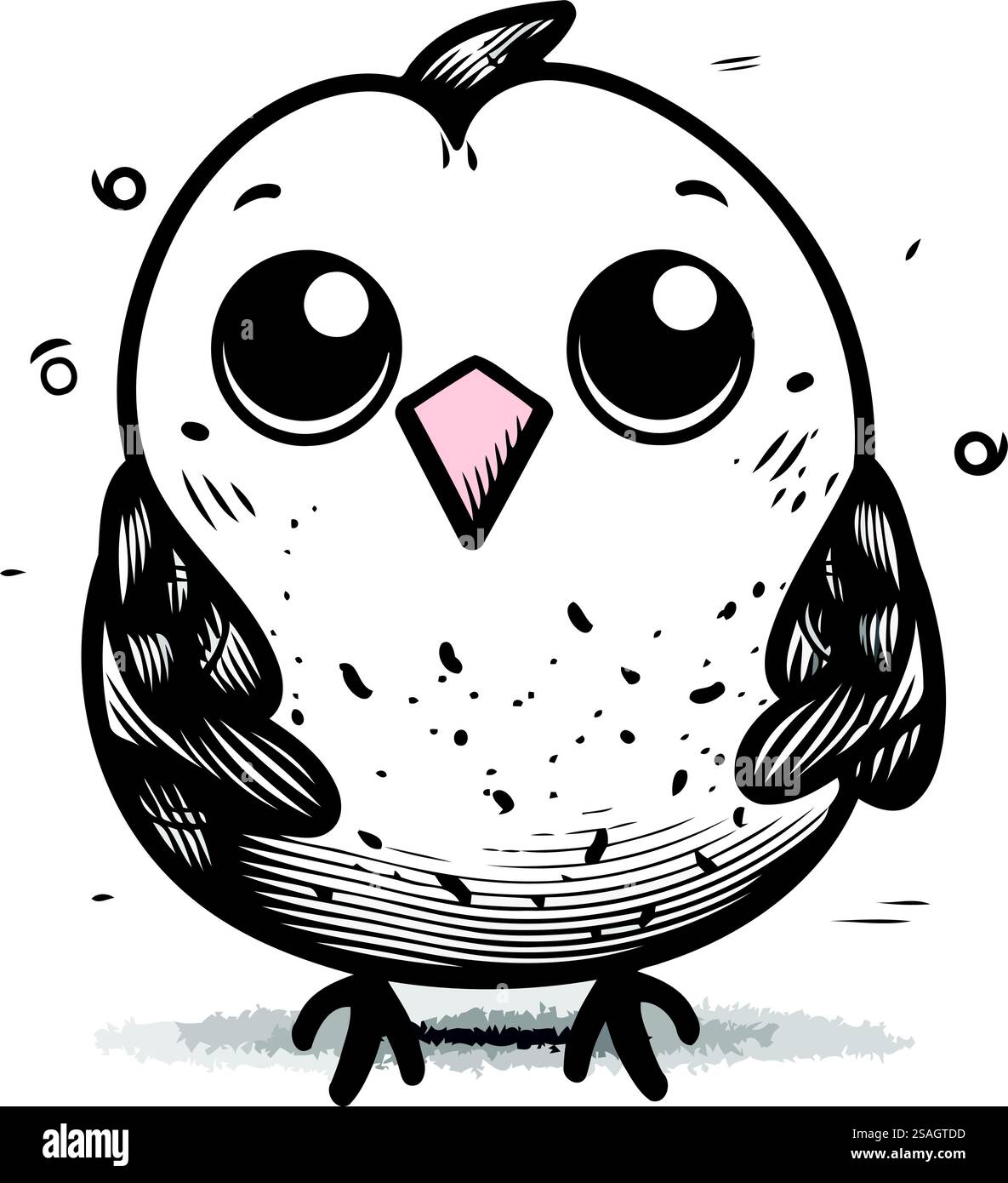 carino gufo doodle. illustrazione disegnata a mano. vettore. Illustrazione Vettoriale