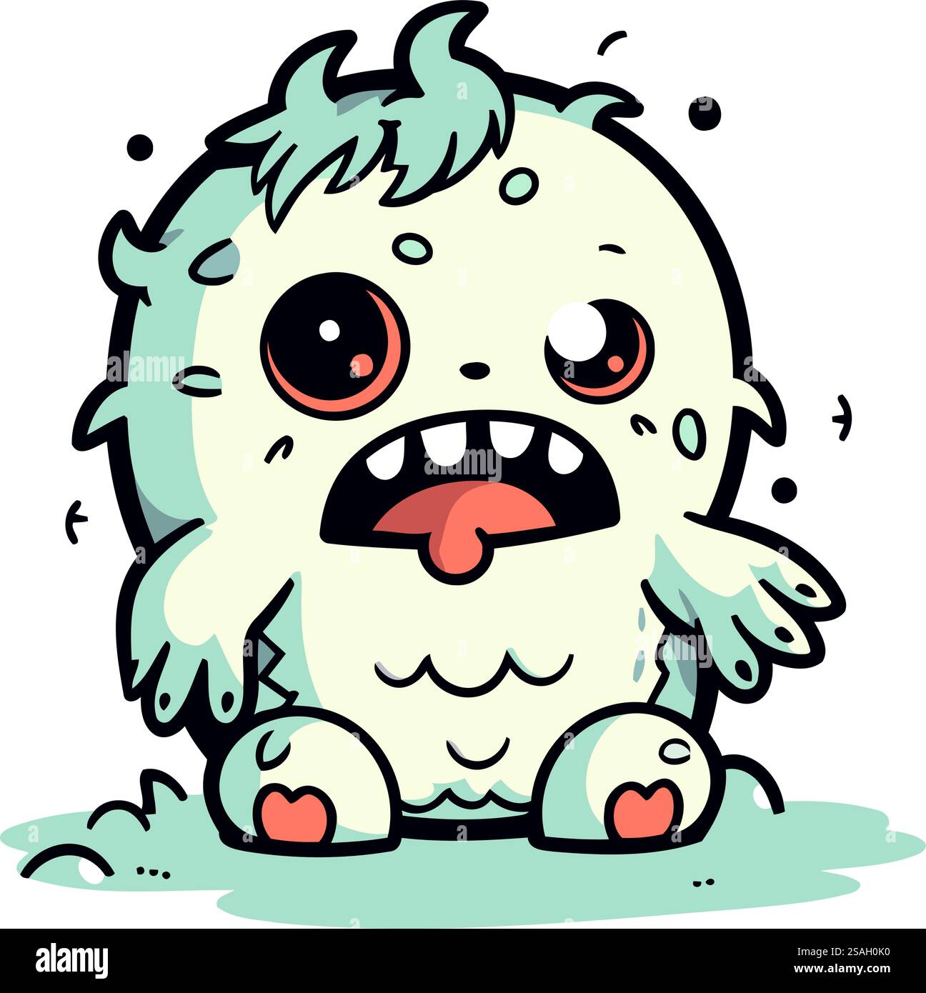 Simpatico personaggio fantasma dei cartoni animati. Illustrazione vettoriale. Clip art di Halloween. Illustrazione Vettoriale