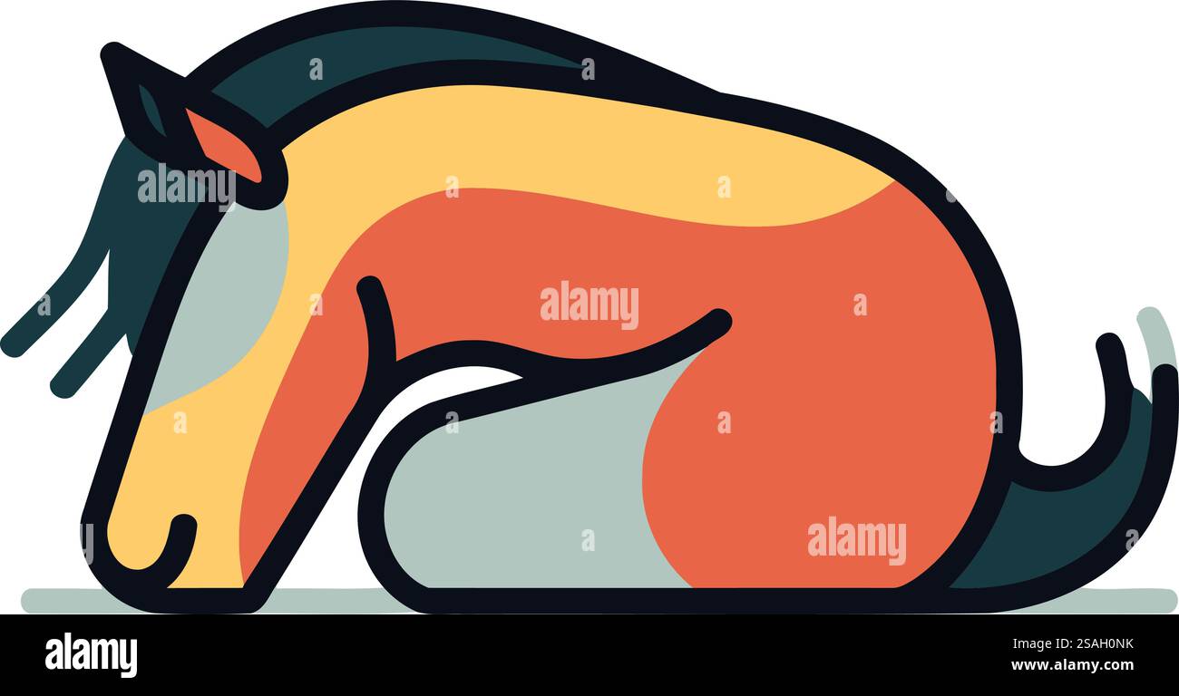 Icona cavallo. Illustrazione piatta dell'icona del vettore di cavalli per il web design Illustrazione Vettoriale