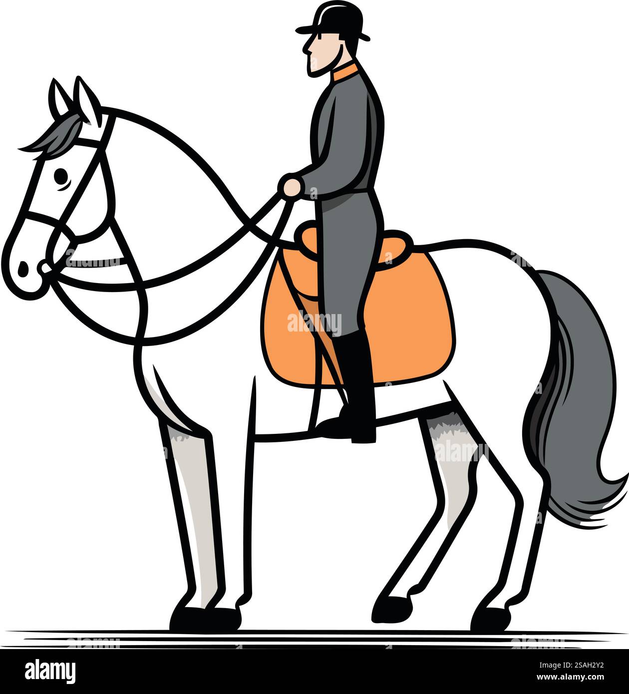 Cavaliere a cavallo. sport equestre. illustrazione vettoriale Illustrazione Vettoriale