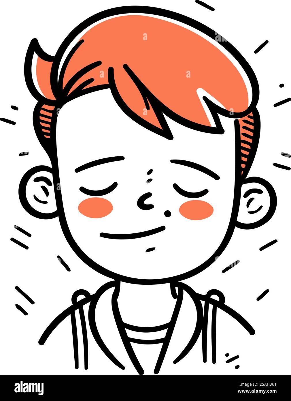 Illustrazione vettoriale di un ragazzo con lentiggini sul volto. Illustrazione Vettoriale