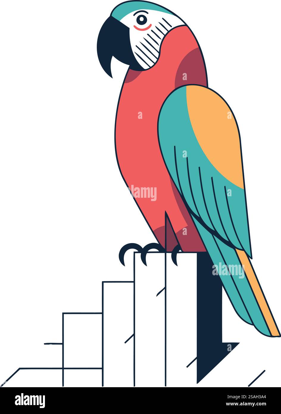 Icona Parrot. Immagine piatta dell'icona del pappagallo per la progettazione Web Illustrazione Vettoriale