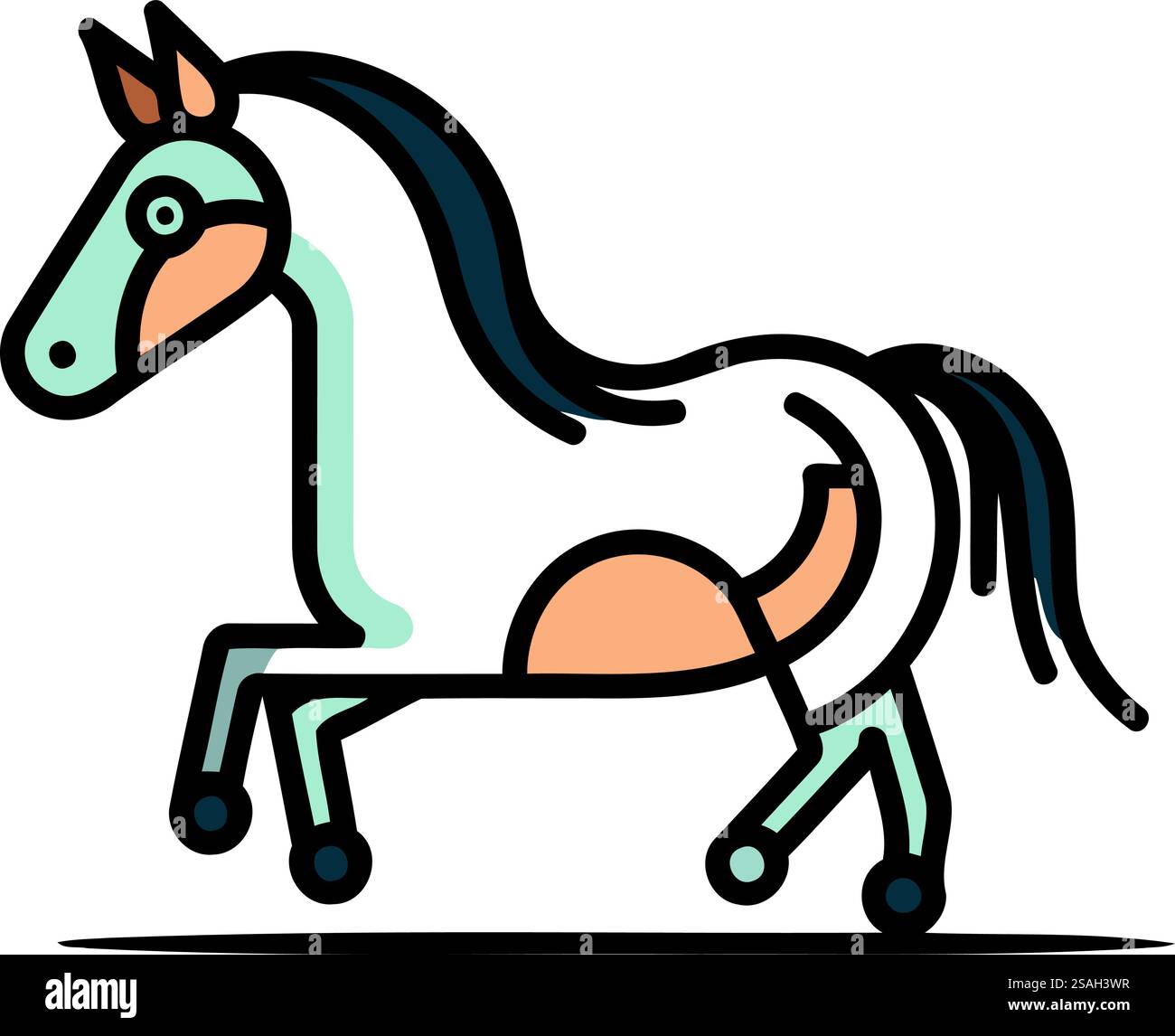 Icona cavallo. Illustrazione piatta dell'icona del vettore di cavalli per il web design Illustrazione Vettoriale