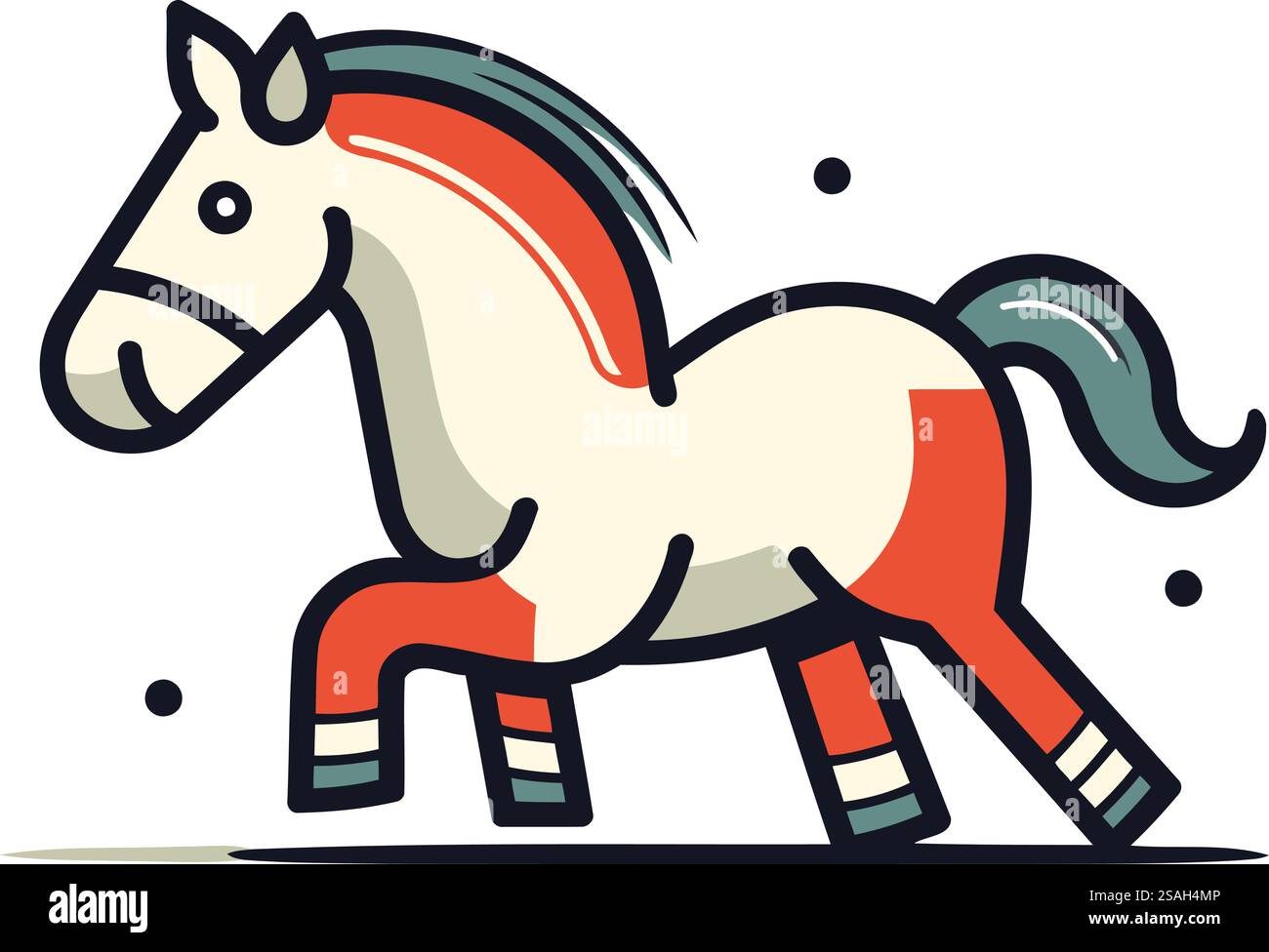 Icona cavallo. Illustrazione di cartoni animati dell'icona del vettore di cavallo per il web design Illustrazione Vettoriale