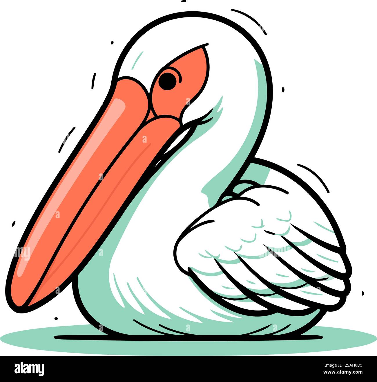 Icona Pelican. Illustrazione di cartone animato dell'icona del vettore pellicano per il web design Illustrazione Vettoriale