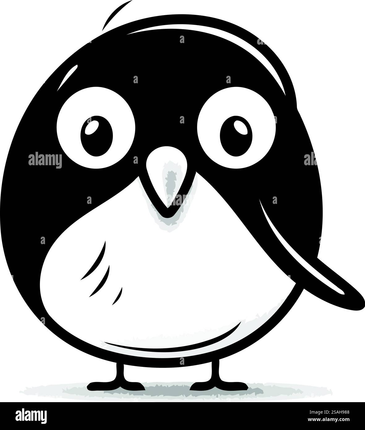 Carino pinguino dei cartoni animati. Illustrazione vettoriale isolata su sfondo bianco. Illustrazione Vettoriale