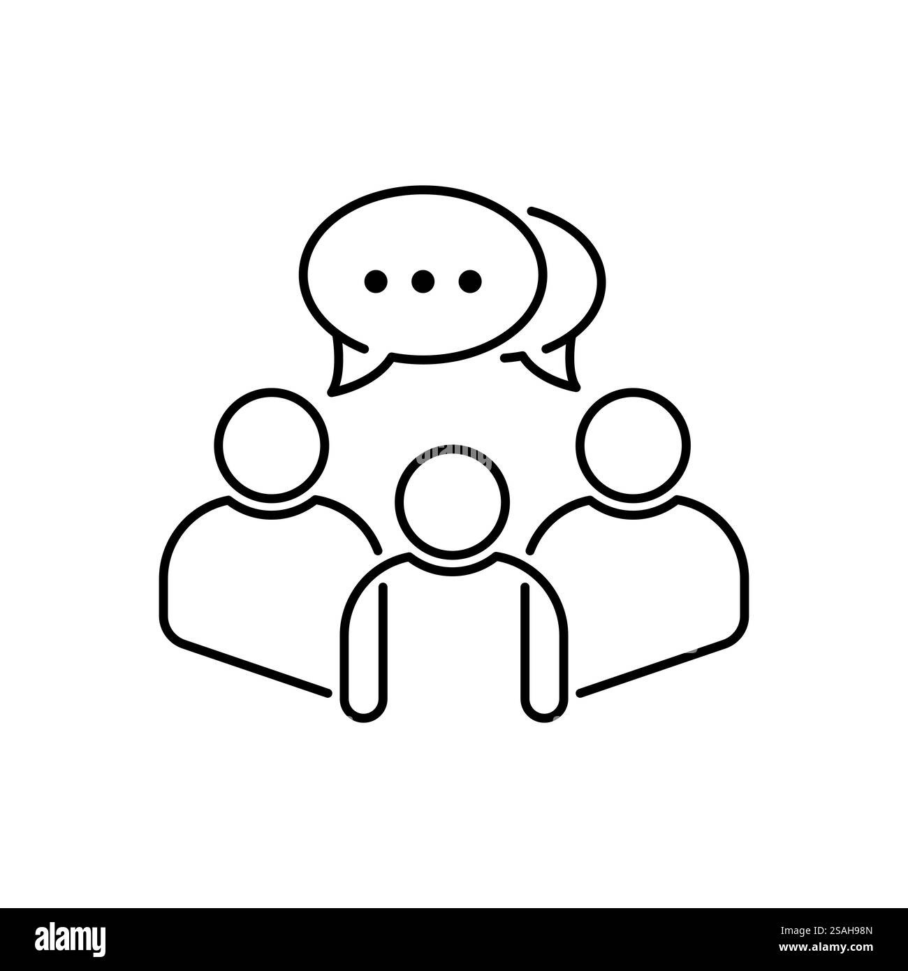 icona del lavoro di squadra sottile come webinar virtuale o chat room. semplice tendenza tendenza logotipo pensiero moderno lineart grafica stroke art design isolato su w Illustrazione Vettoriale