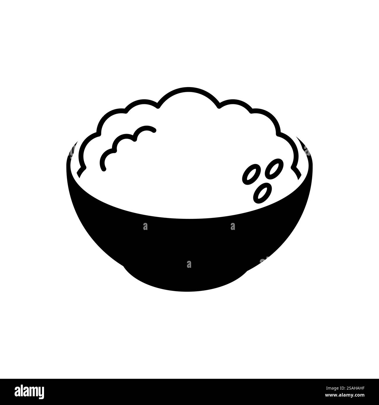 Icona del ristorante con piatti a base di riso Illustrazione Vettoriale