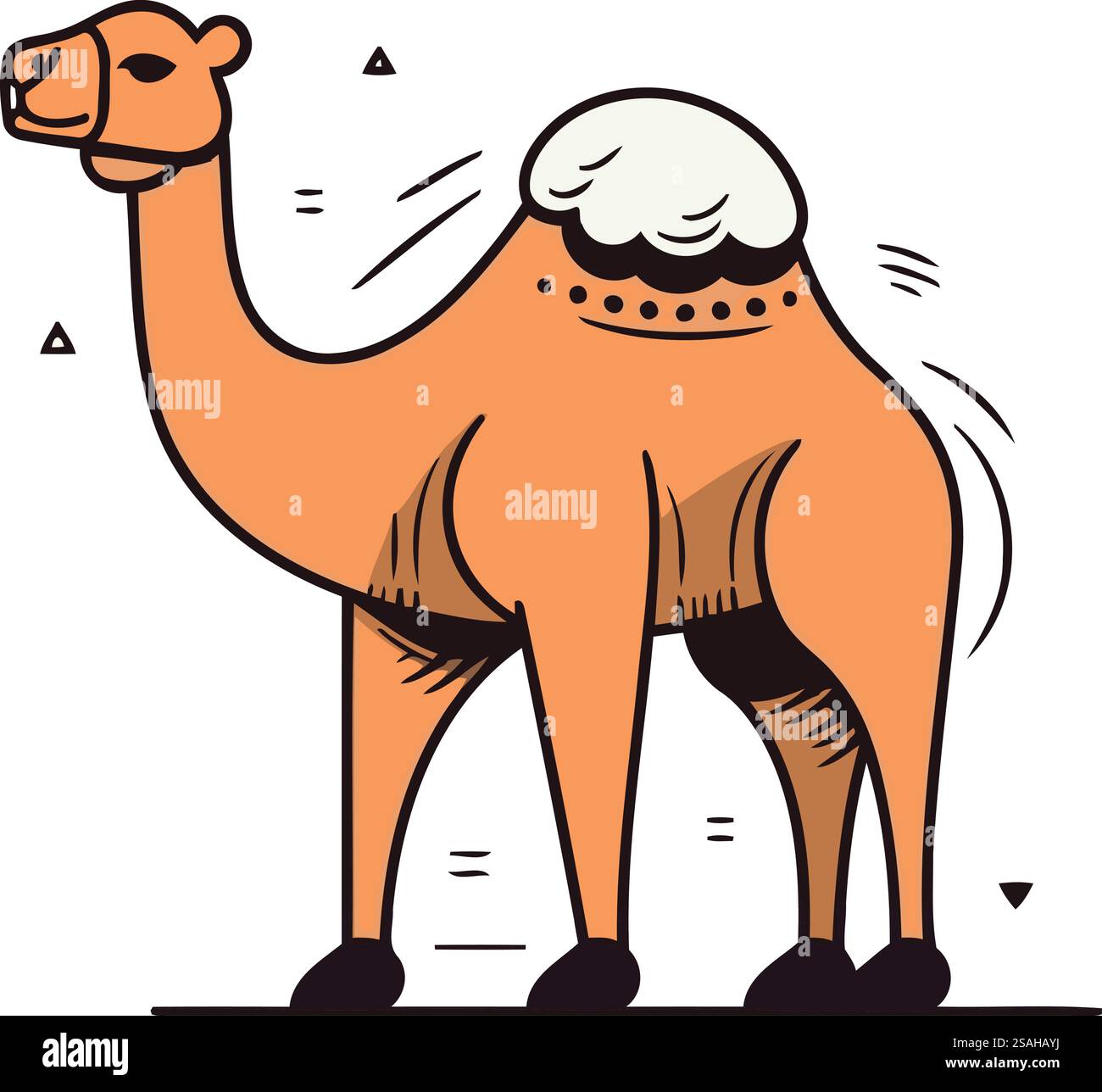 Cammello. Illustrazione vettoriale di un cammello in stile piatto. Illustrazione Vettoriale