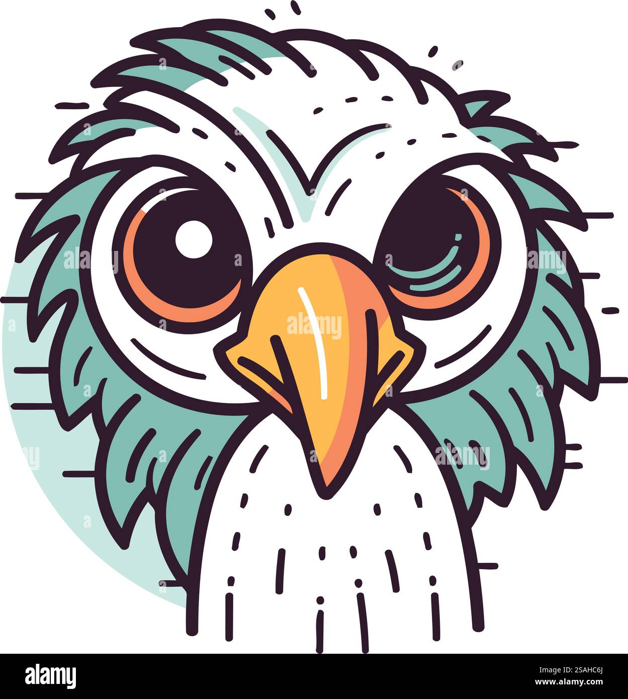 Icona testa aquila. Illustrazione vettoriale in stile cartoni animati per la progettazione Web. Illustrazione Vettoriale