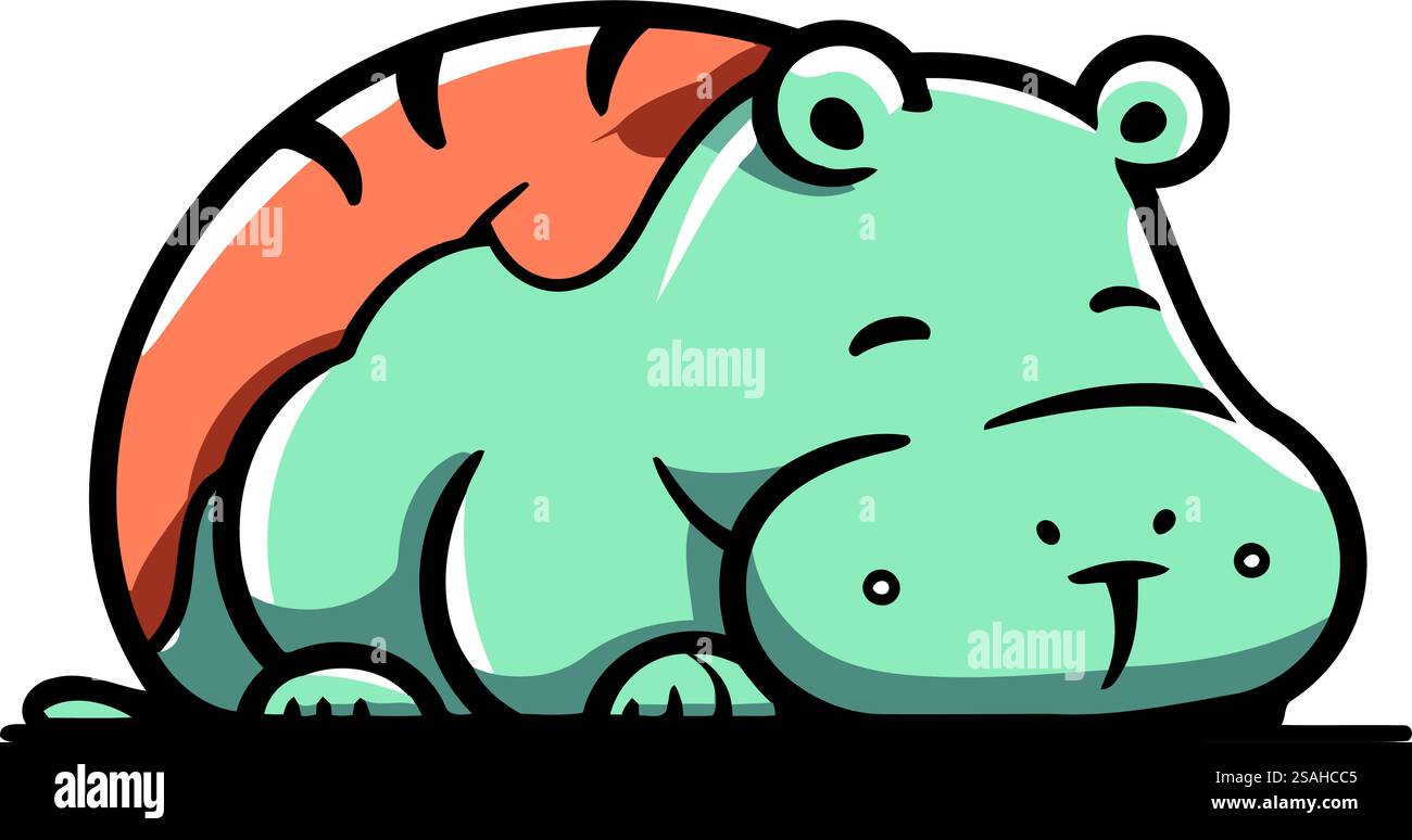 Icona di Ippopotamo. Illustrazione di cartoni animati dell'icona di ippopotamo per il web design Illustrazione Vettoriale