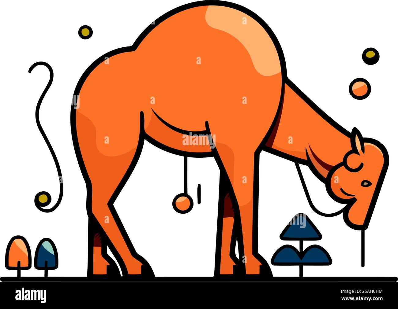 Illustrazione vettore cammello. Design piatto. Carino animale. Illustrazione Vettoriale