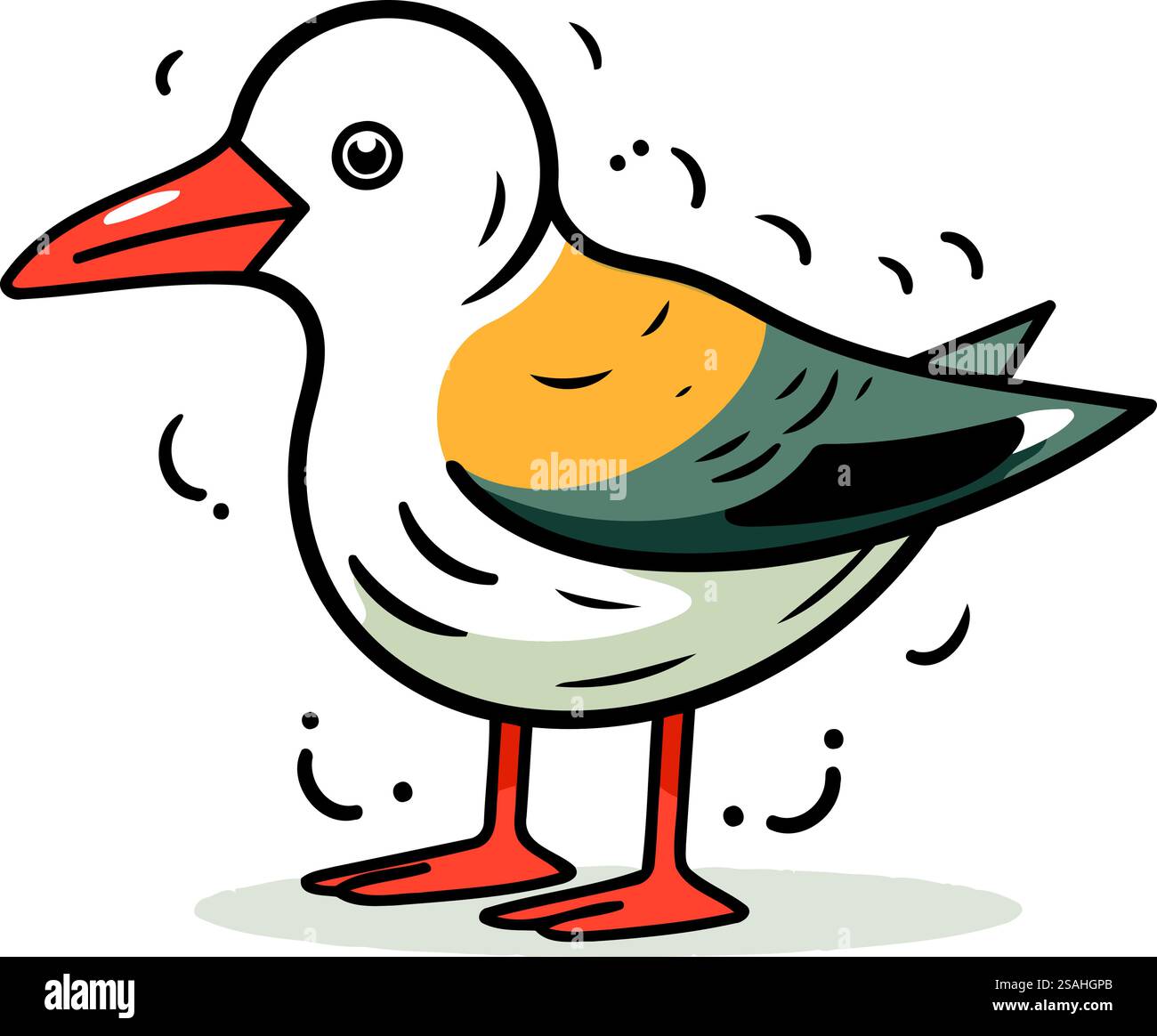 Icona Seagull. Illustrazione di cartone animato dell'icona del vettore di gabbiano per la progettazione web Illustrazione Vettoriale
