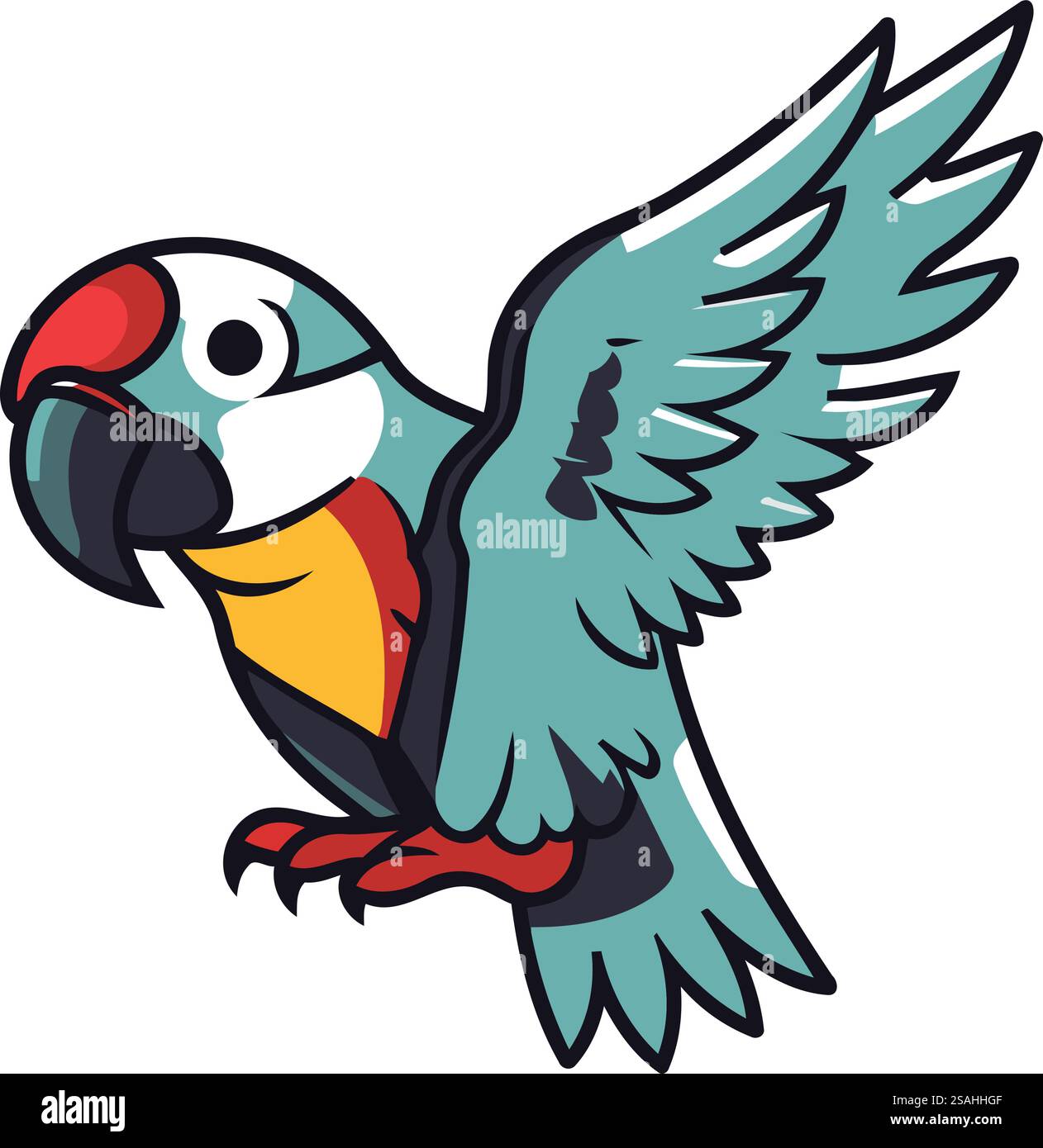 Icona Parrot. Illustrazione cartoon dell'icona vettore pappagallo per il web Illustrazione Vettoriale