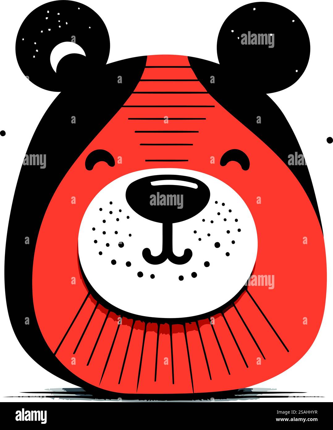 Illustrazione vettoriale di una graziosa faccia panda. Isolato su sfondo bianco. Illustrazione Vettoriale