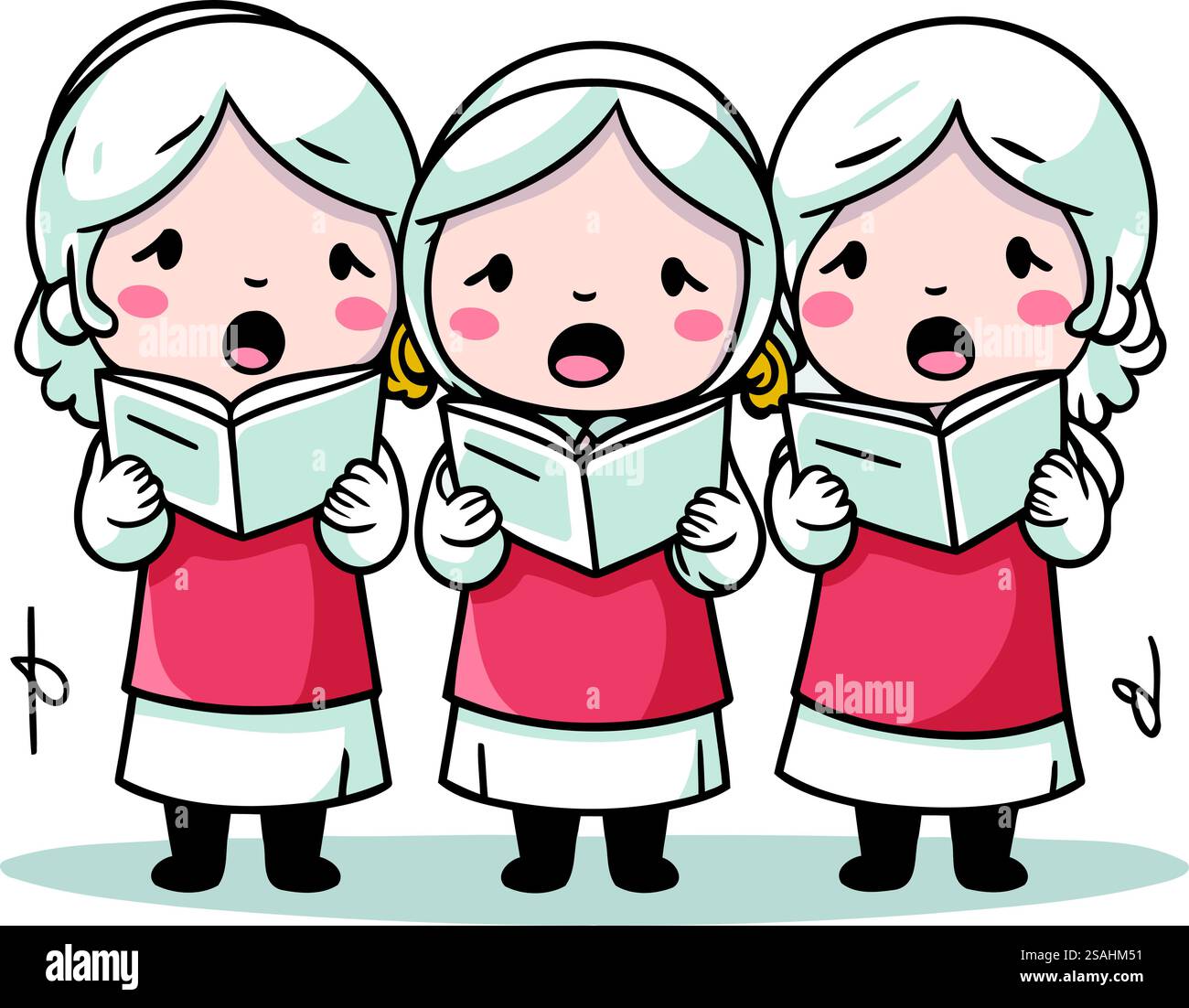 Nonna che legge un libro. Carino illustrazione vettoriale dei personaggi dei cartoni animati. Illustrazione Vettoriale