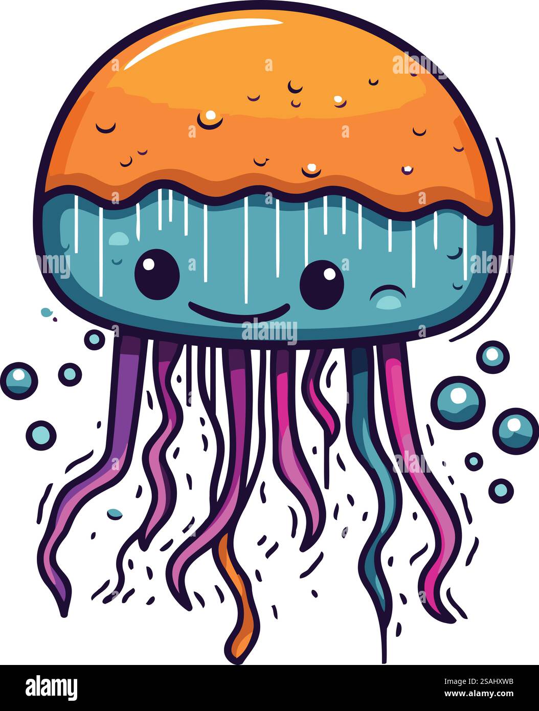 Icona meduse. Illustrazione di cartoni animati dell'icona vettoriale meduse per il web design Illustrazione Vettoriale