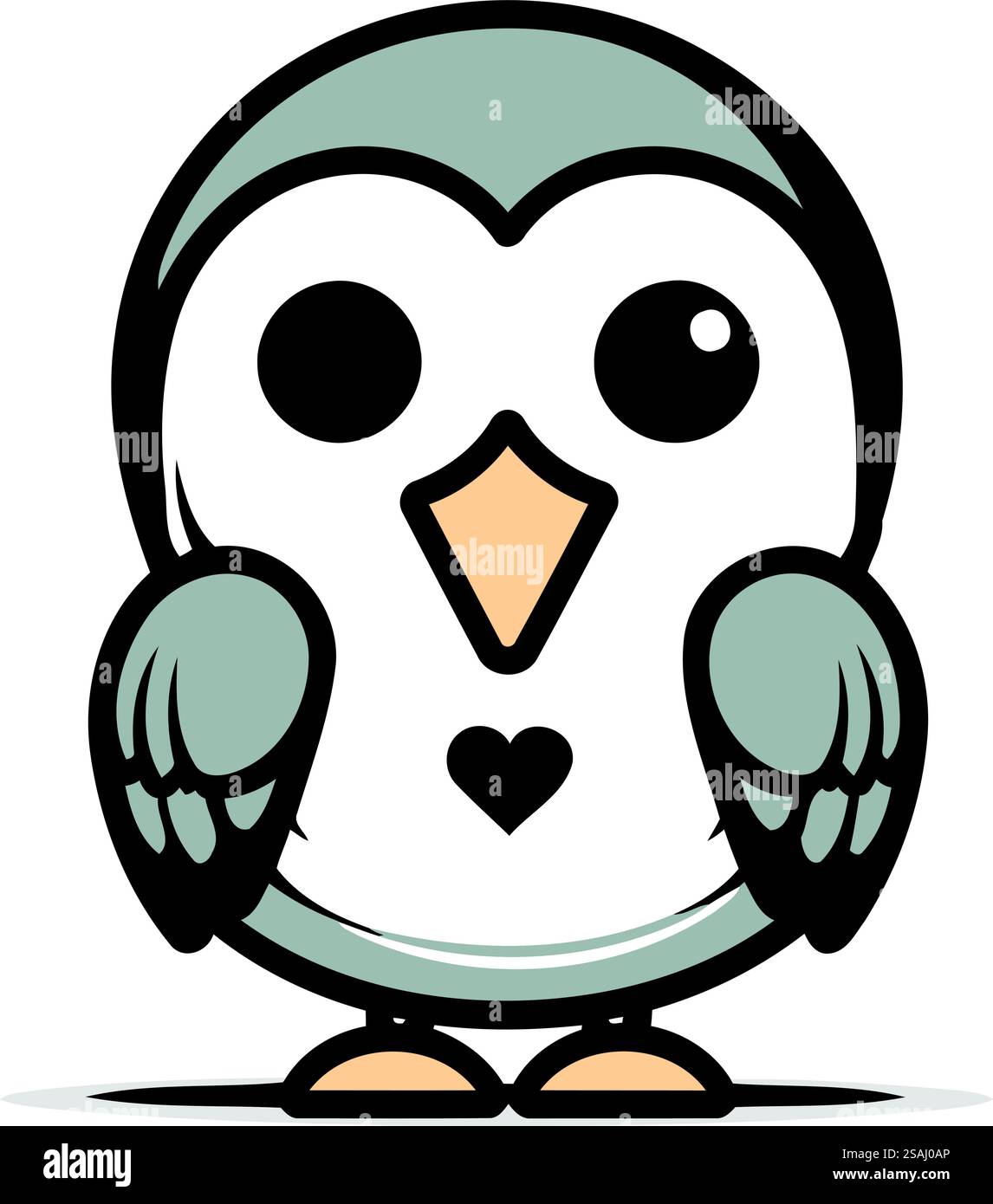 Pinguino con occhi a forma di cuore. Illustrazione vettoriale isolata su sfondo bianco. Illustrazione Vettoriale Pinguino con occhi a forma di cuore. Illustrazione vettoriale isolata su sfondo bianco. Illustrazione Vettoriale