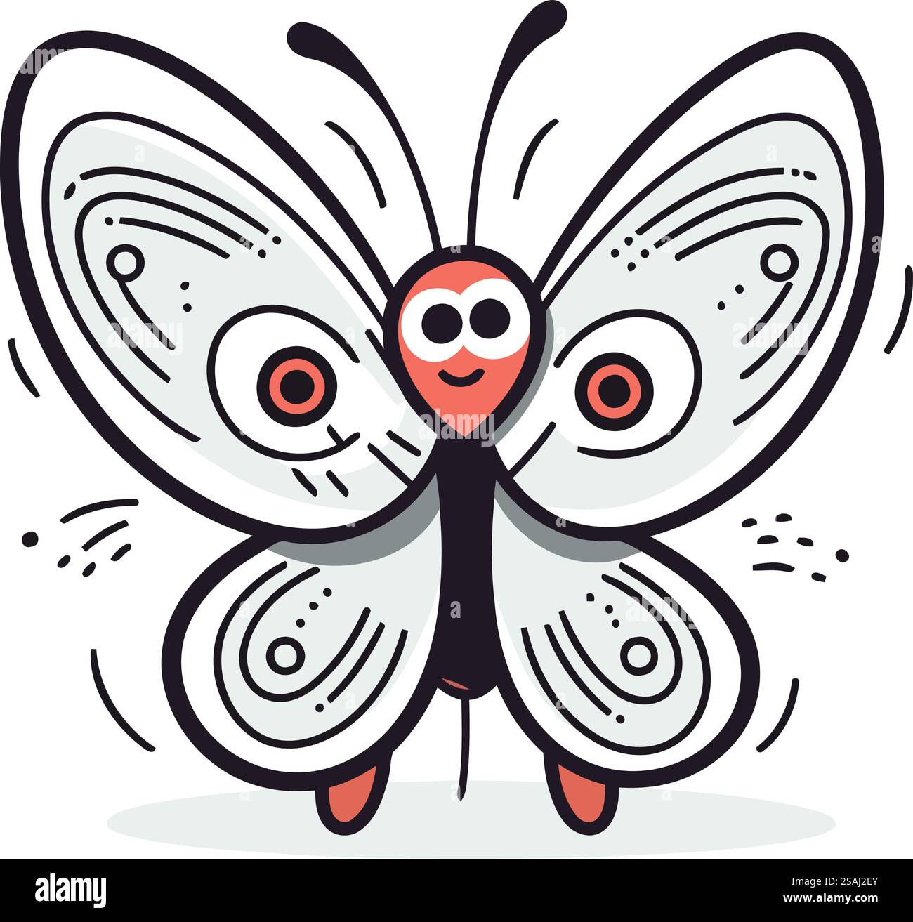 Icona farfalla. Illustrazione di un fumetto con icona a farfalla per la progettazione Web Illustrazione Vettoriale