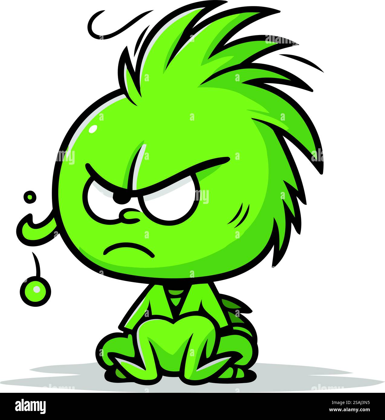 Illustrazione vettoriale del personaggio della mascotte di Angry Green Monster. Illustrazione Vettoriale