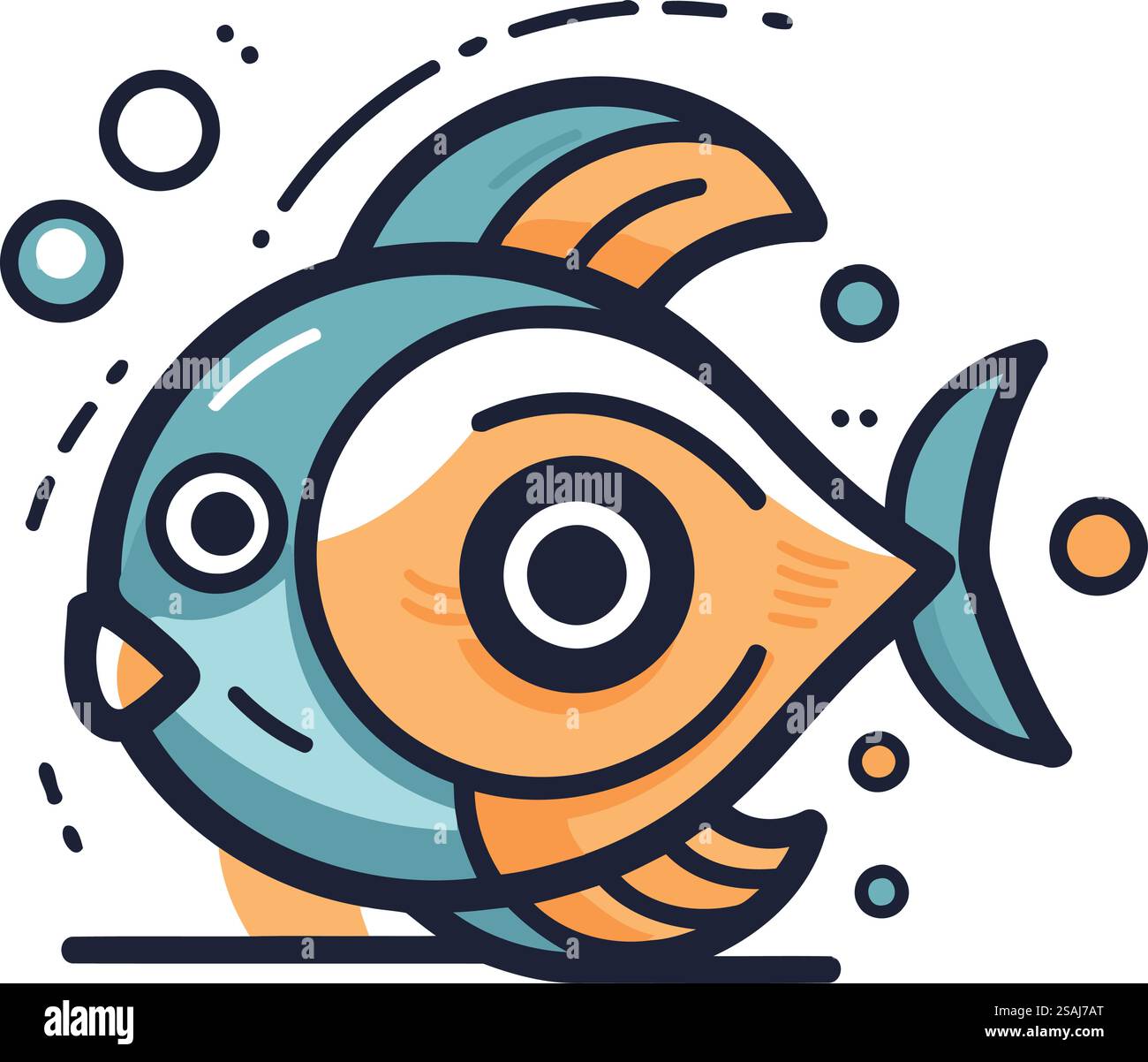 Icona pesce. illustrazione vettoriale. Design piatto. moderno concetto di colore. Illustrazione Vettoriale